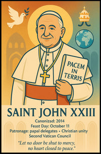 Saint John XXIII Vintage Religious Art Poster