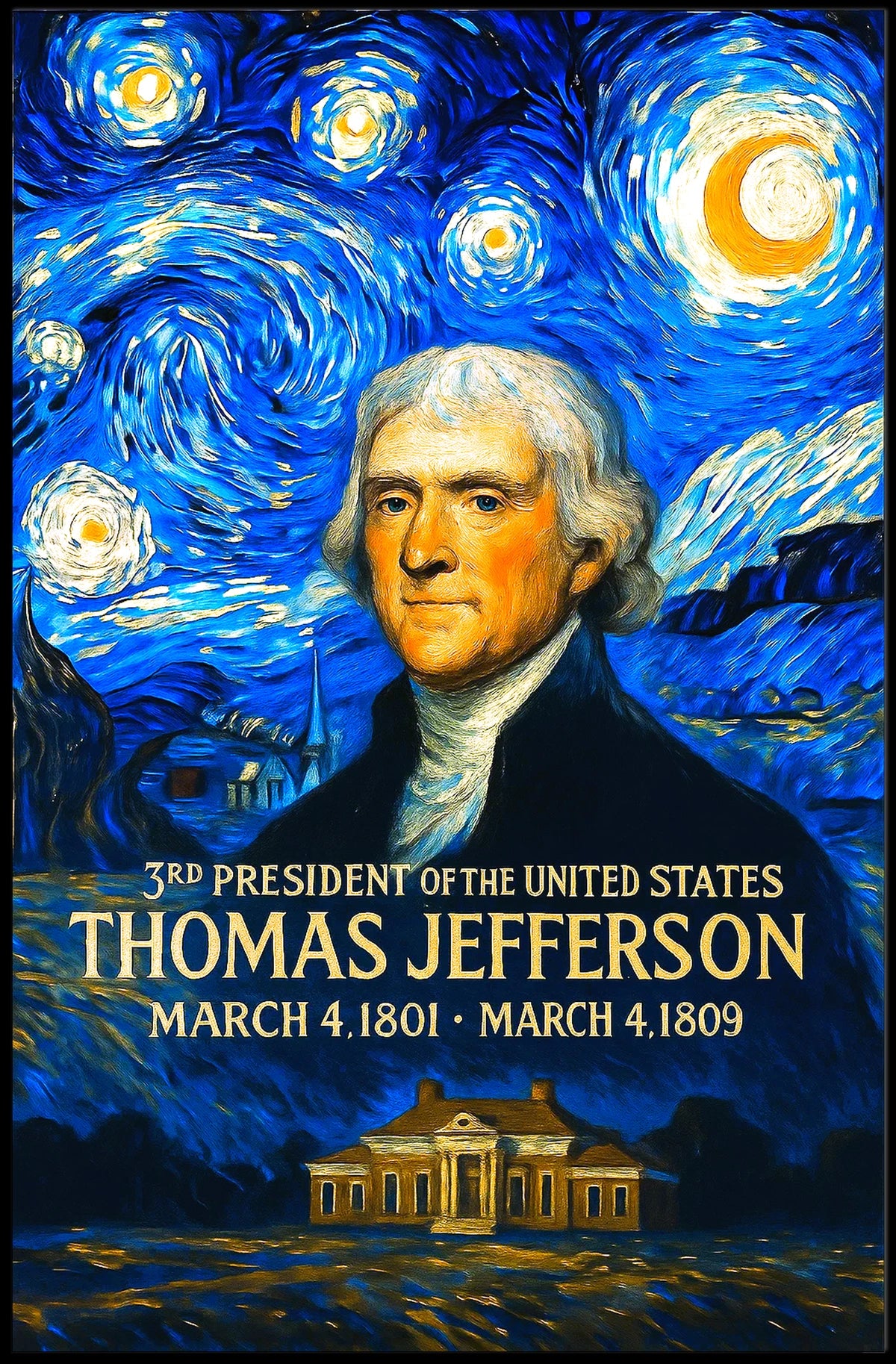 Thomas Jefferson 3rd President of the United States Presidential Masterpiece Series Poster
