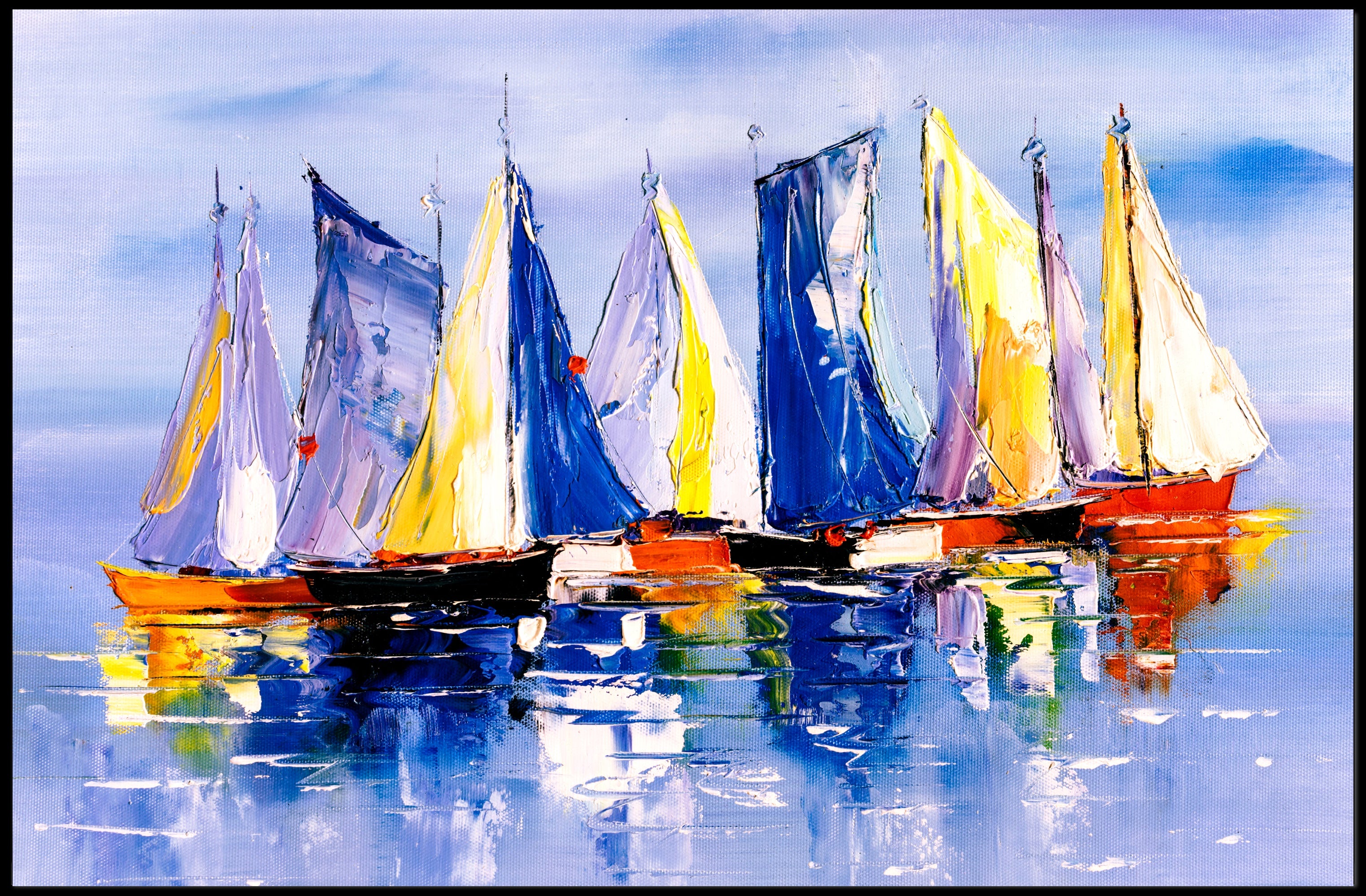 Vibrant Sailing Vessels Poster