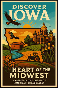 Discover Iowa Heart of the Midwest Poster