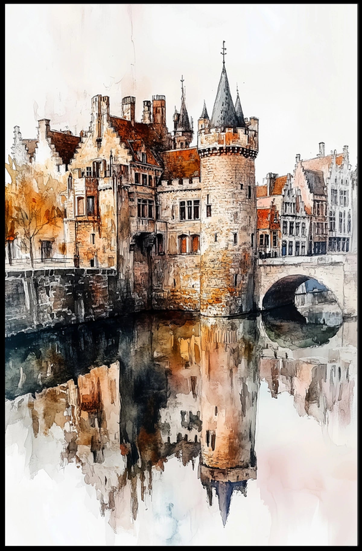 Belgium Ghent Gravensteen Castle View Poster