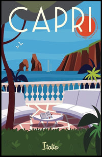 Capri Island Scenic Art Travel Poster PosterGoat