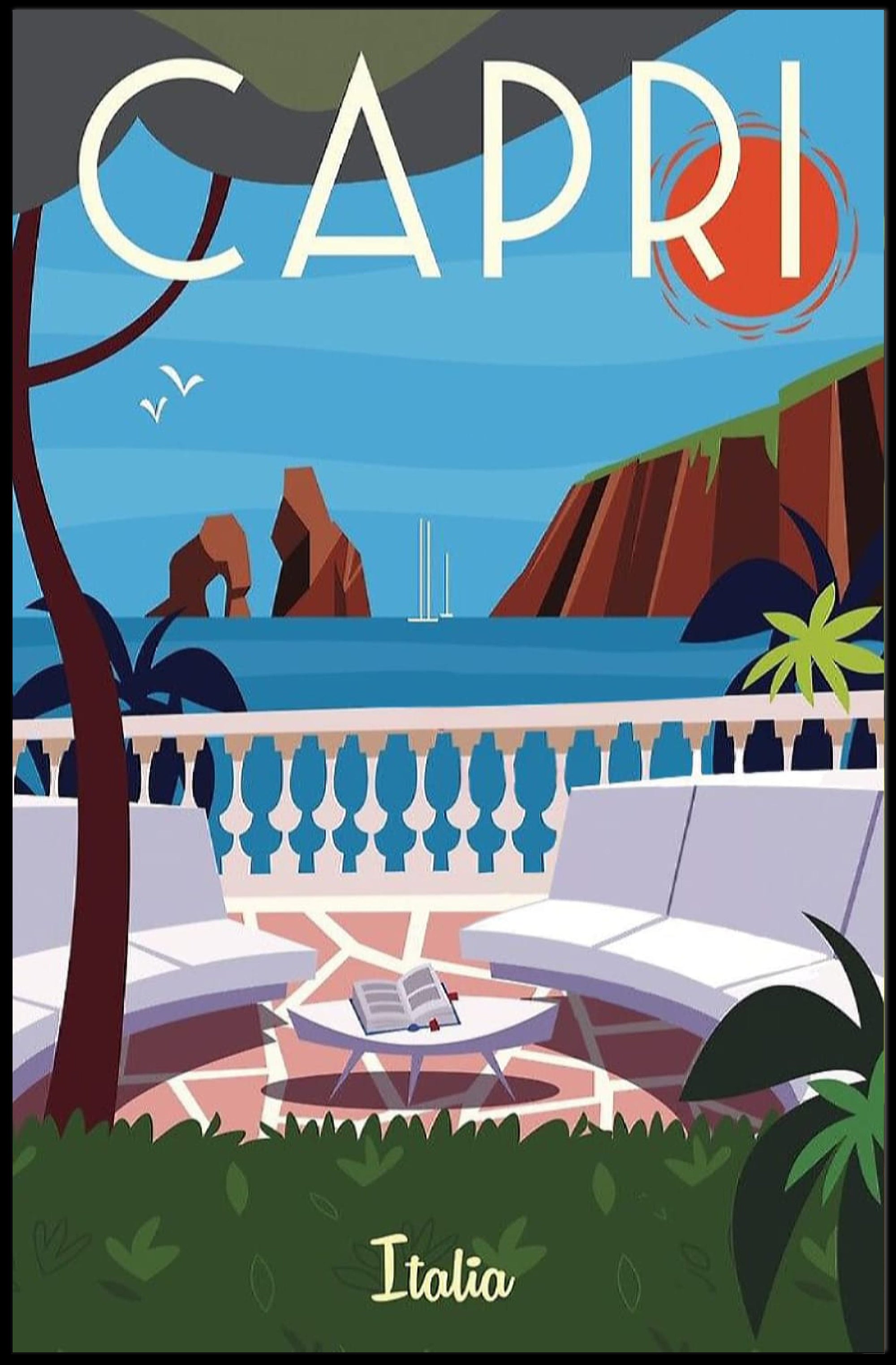 Capri Island Scenic Art Travel Poster PosterGoat