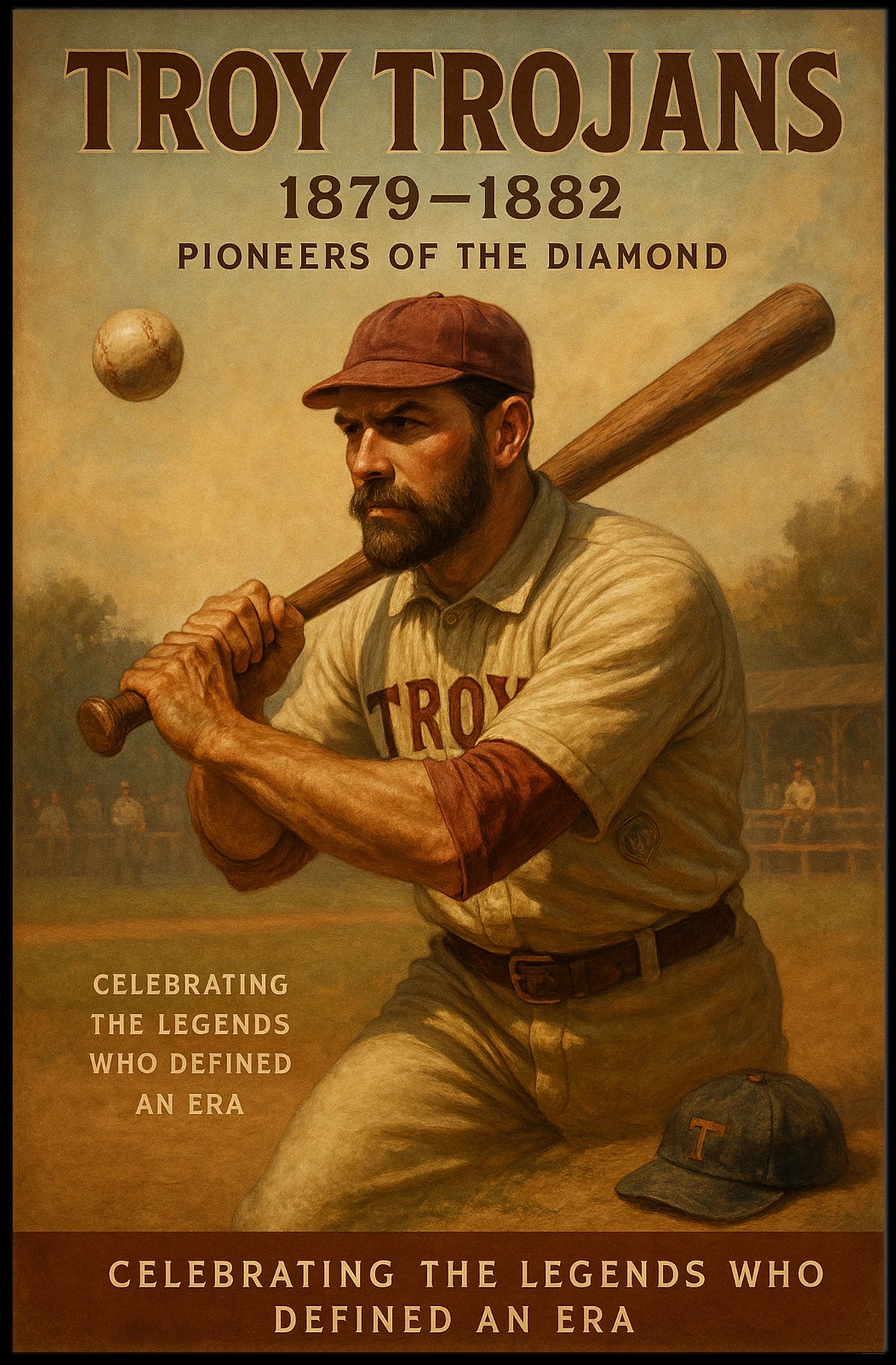Troy Trojans Pioneers Of The Diamond Poster