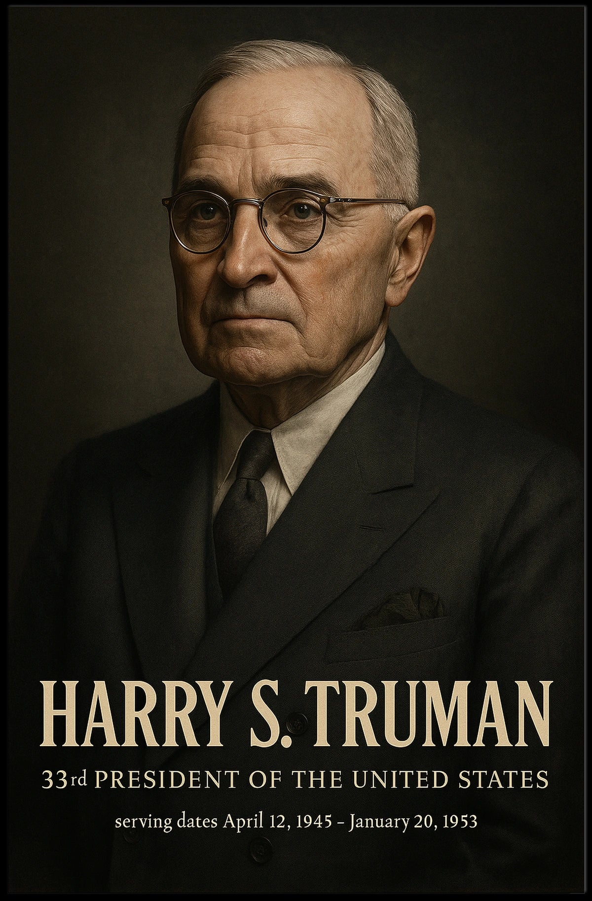 Harry S Truman 33Rd President Poster Wall Art Decor