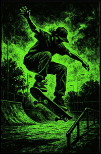 Dynamic Skateboarder Performing Trick Sports Poster