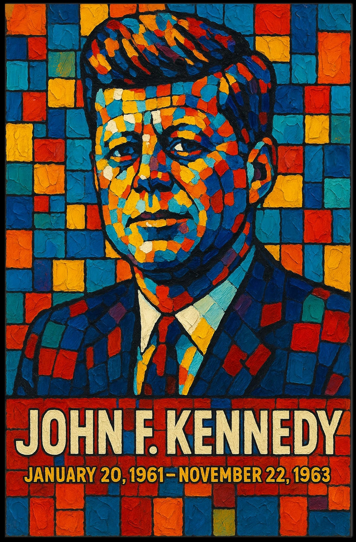John F. Kennedy A Colorful Tribute Poster