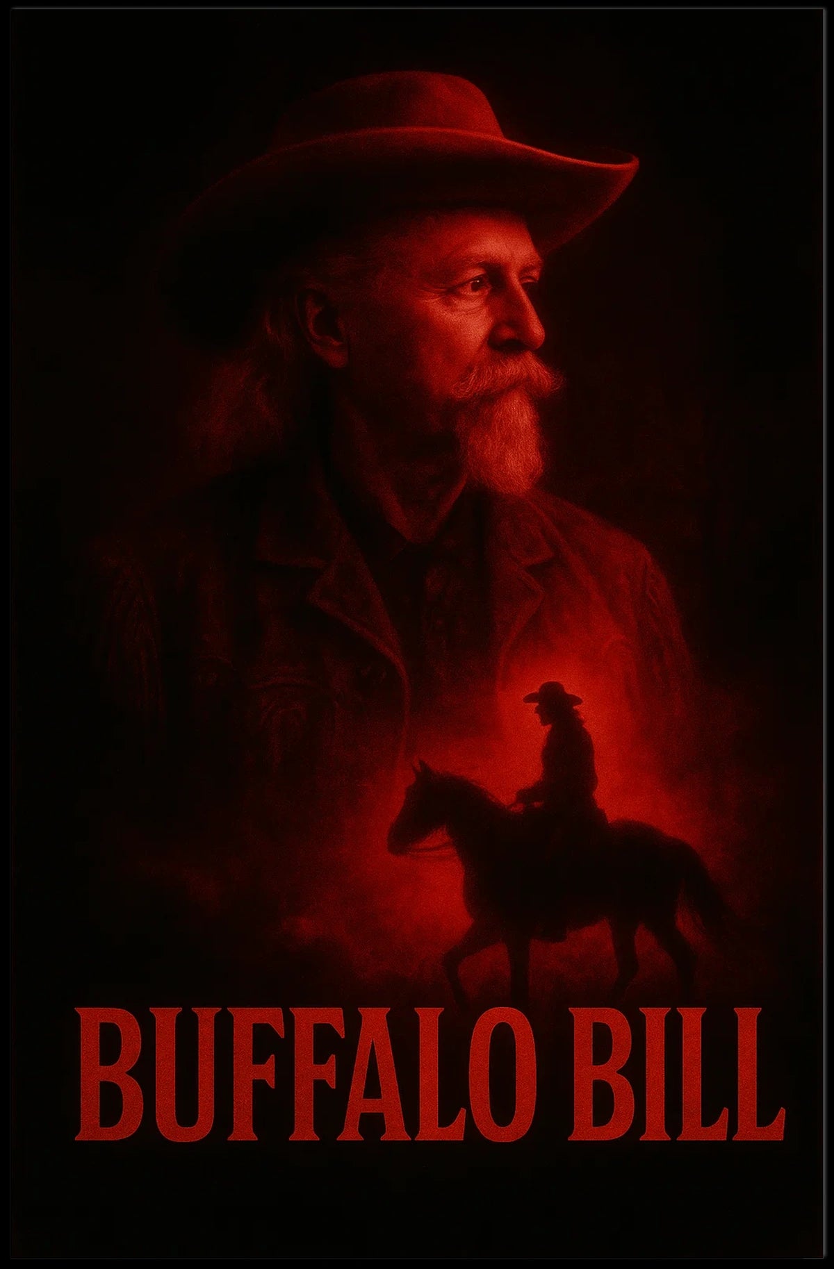 Buffalo Bill Portrayal on Vintage Cultural or Heritage Poster