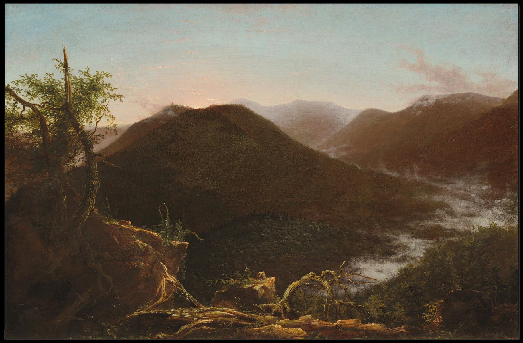 Mountain Serenity Sunset Landscape: National Park Poster