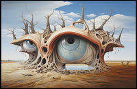 Surreal Desert Eye Art in Artistic Poster