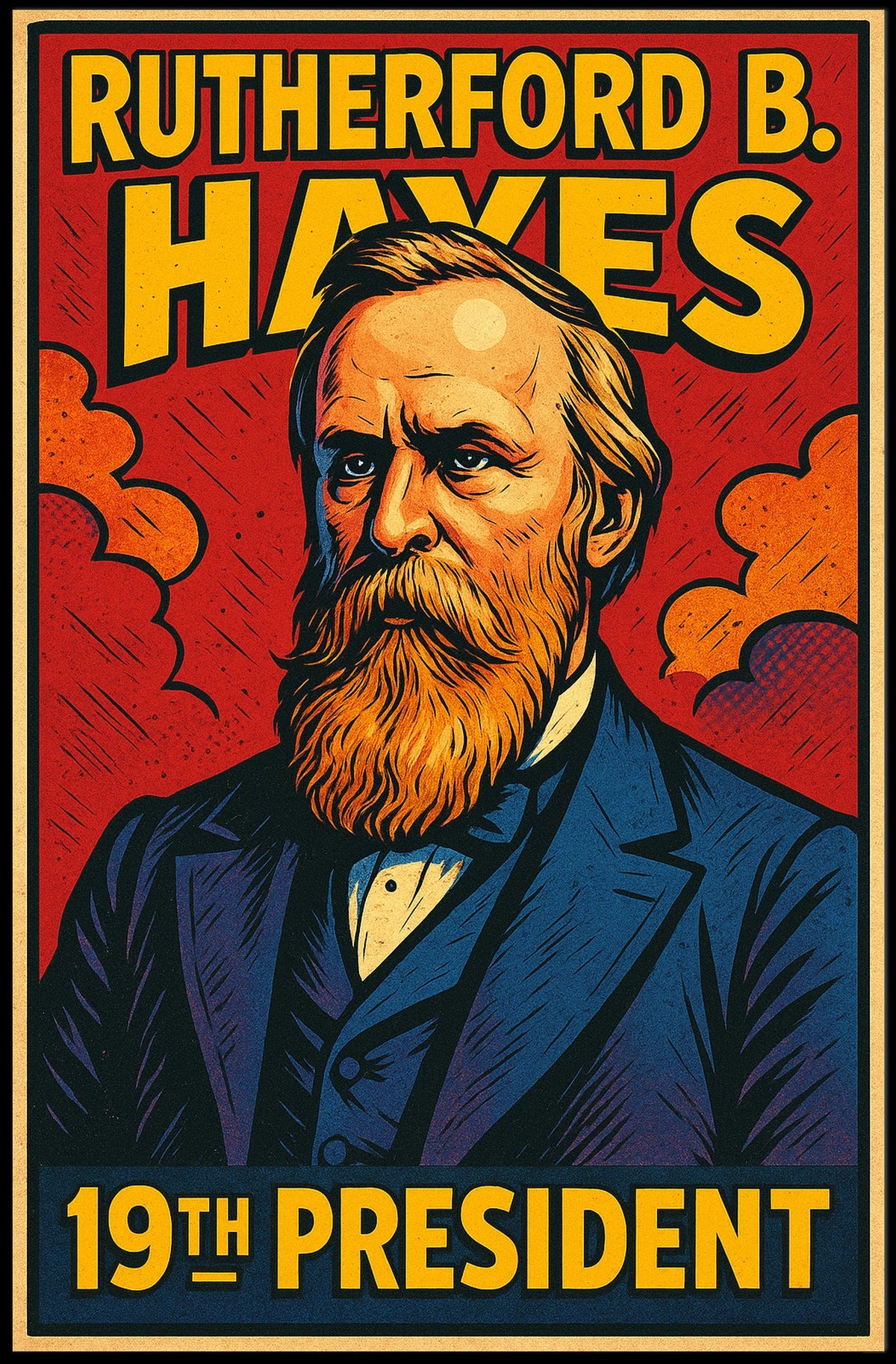 Rutherford B Hayes 19th President Poster Wall Art Decor