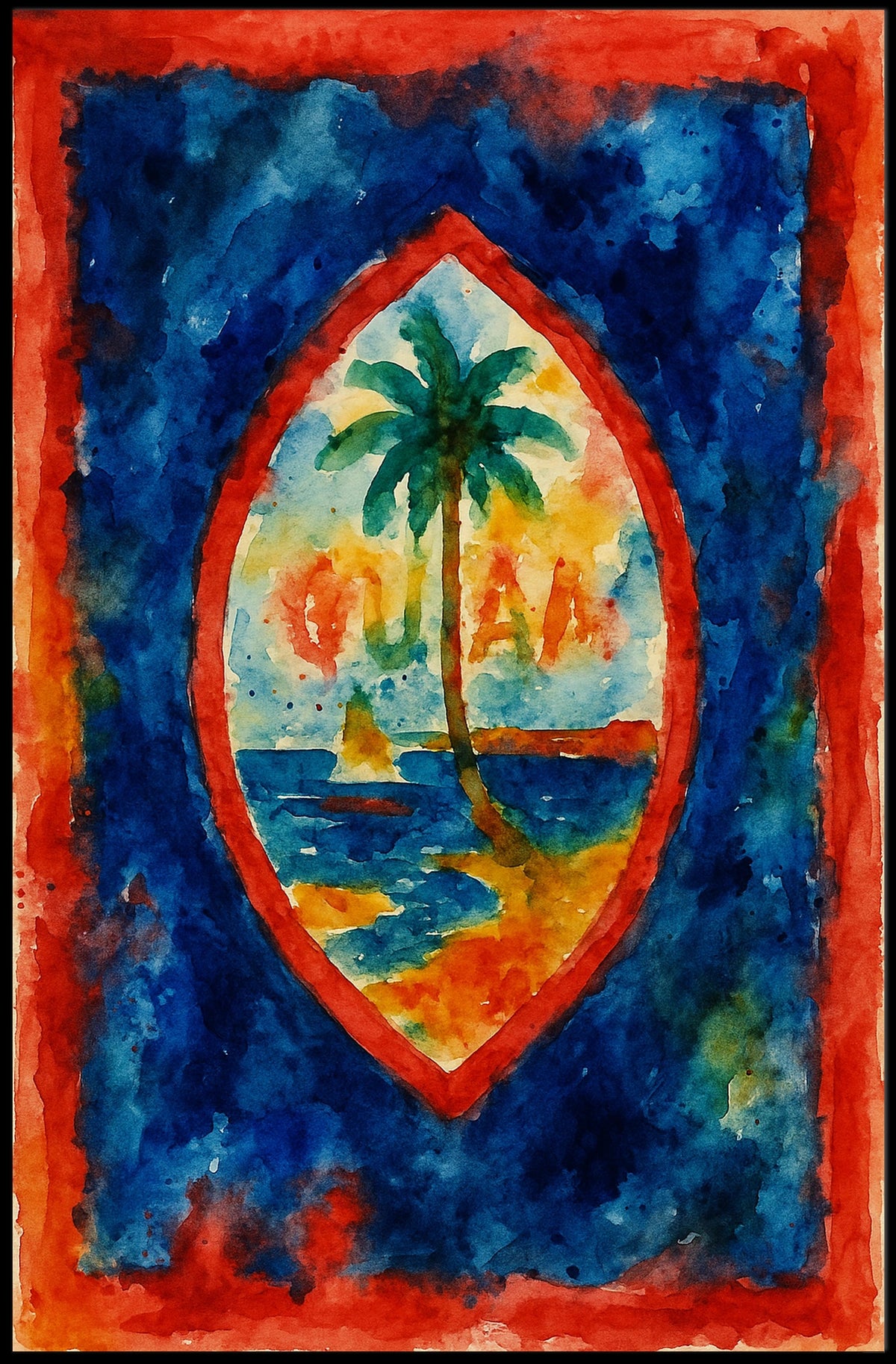 Vibrant Island Emblem Poster