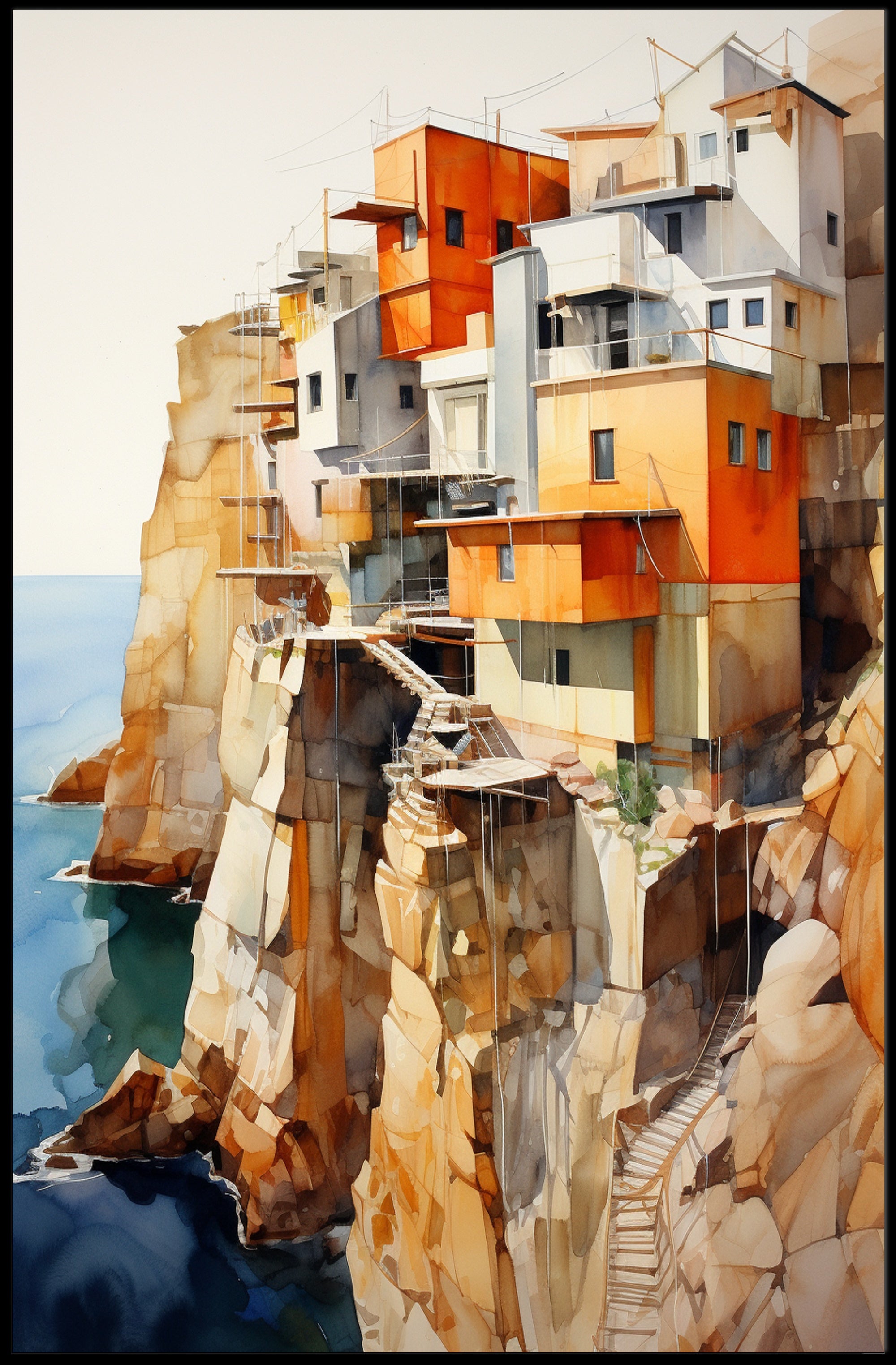 Cliffside Abodes Poster