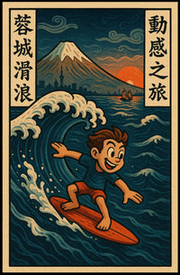 Surfing Adventure in Japan Poster