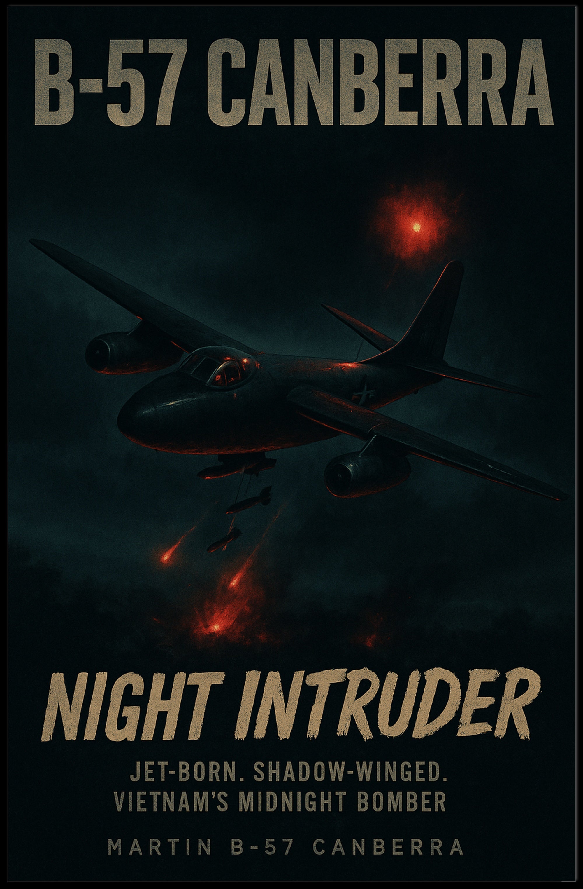 Martin B-57 Canberra Night Intruder Military Aircraft Poster
