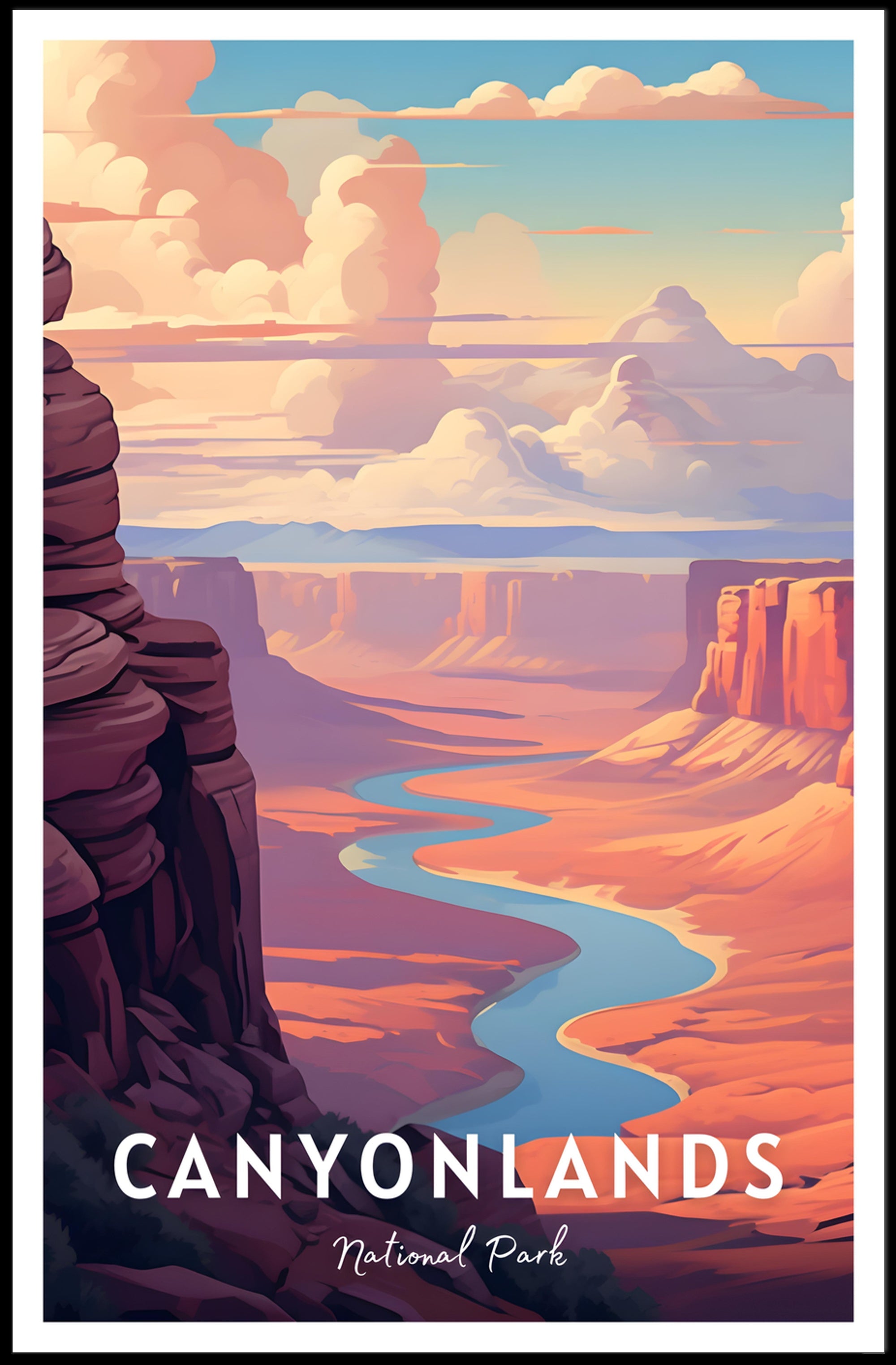 Canyonlands Scenic Vintage Travel Poster Print