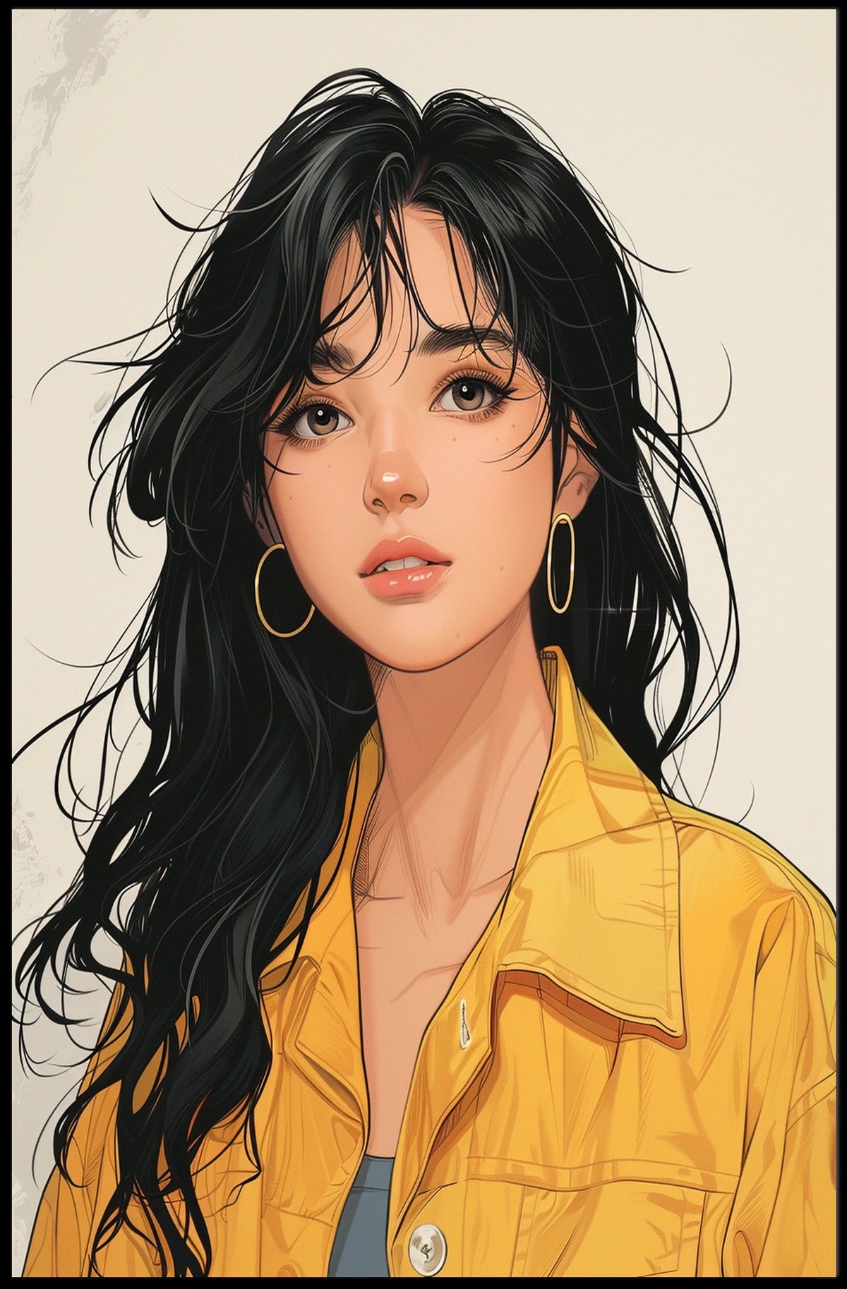 Vibrant Portrait In Yellow Poster