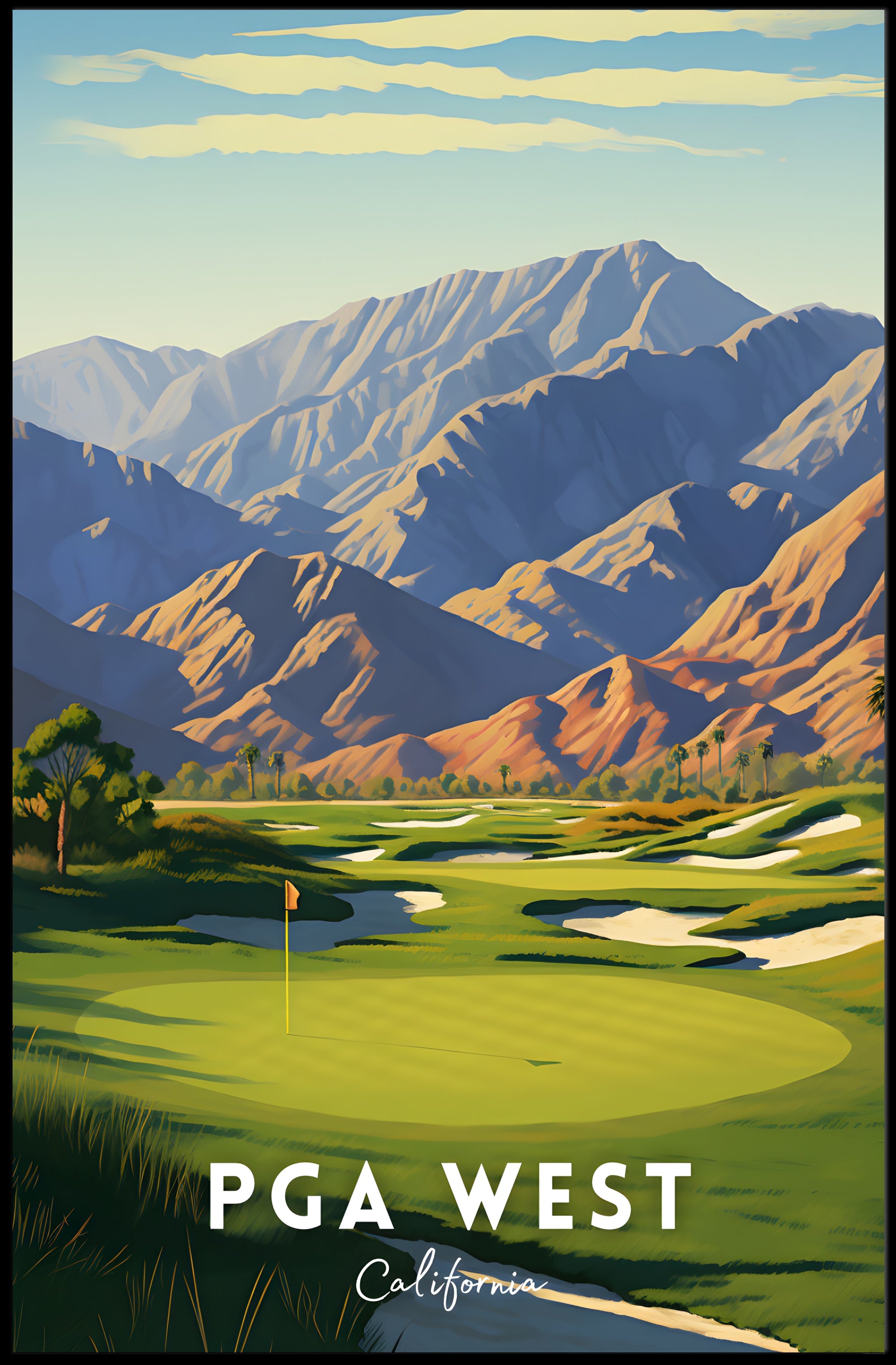 PGA WEST Golf Landscape Art Poster - Sports Poster