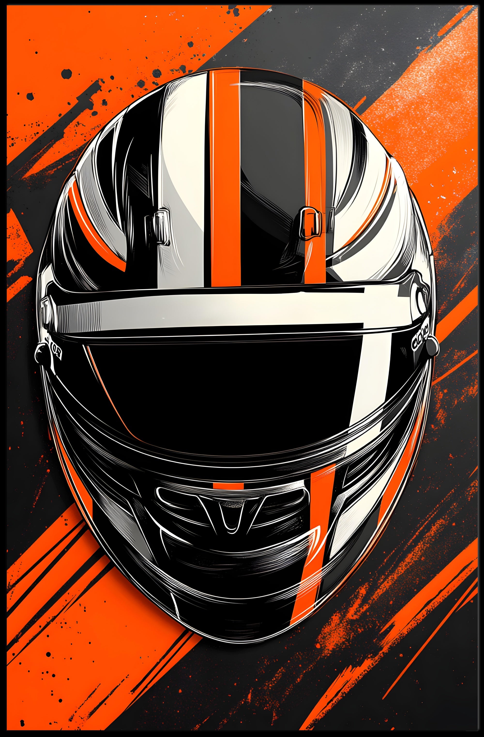 Racing Helmet Dynamic Design Sports Poster