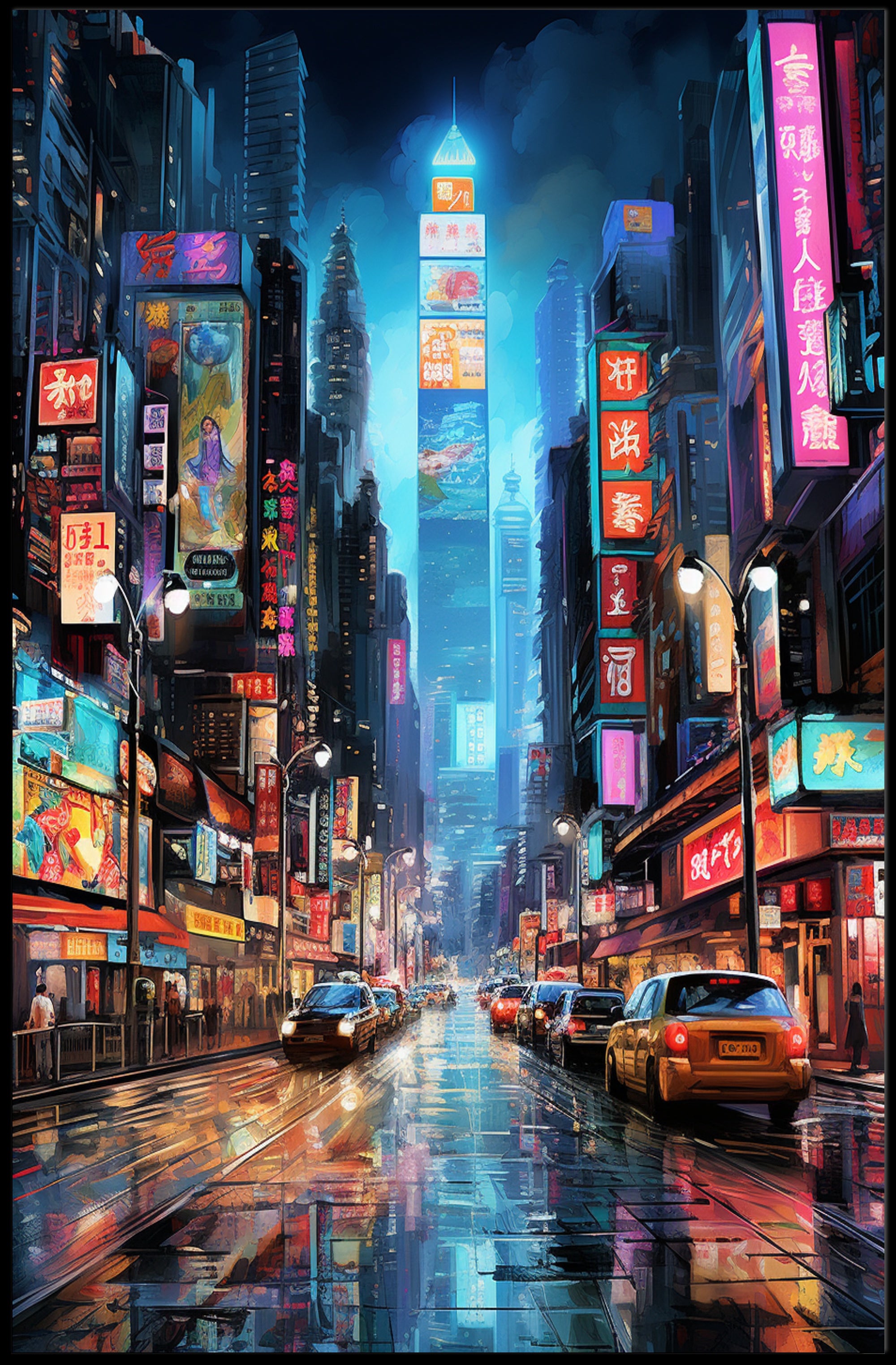 Neon Cityscape Poster
