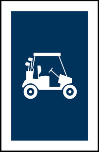 Silhouette Golf Cart Minimalist Art Sports Poster