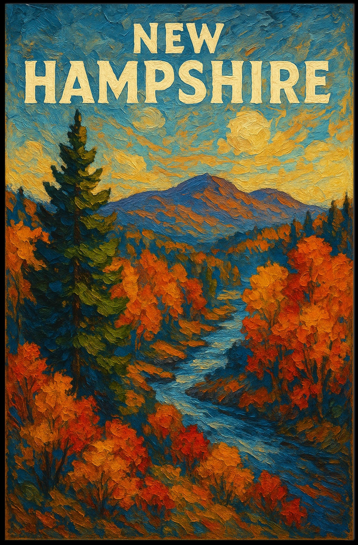 New Hampshire Autumn Landscape Poster
