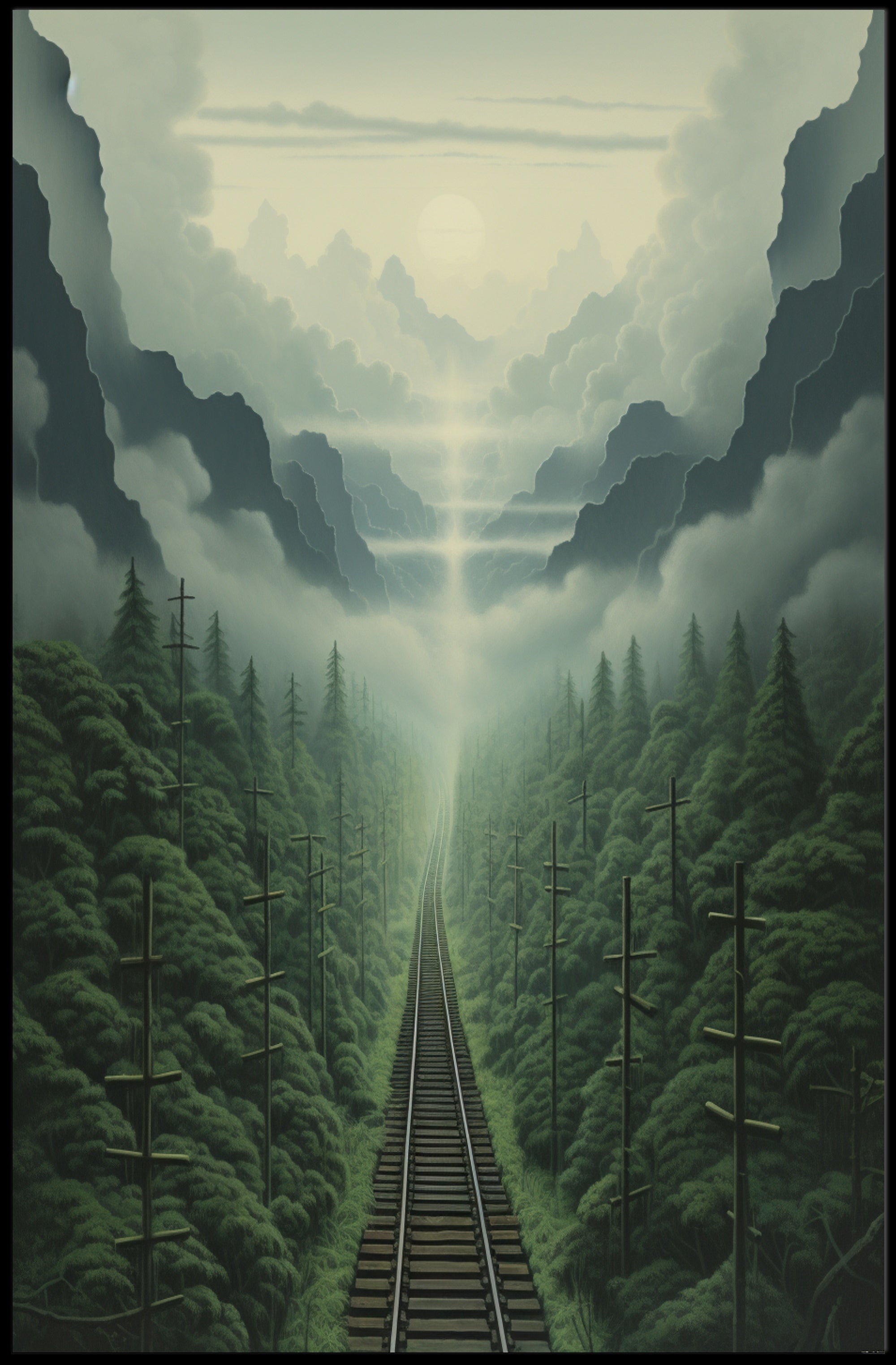 Journey Through The Misty Mountains Poster