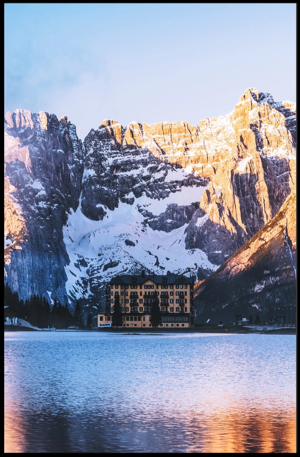 Mountain Retreat At Sunrise Poster