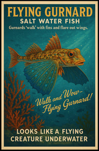 Flying Gurnard Salt Water Fish Poster PosterGoat