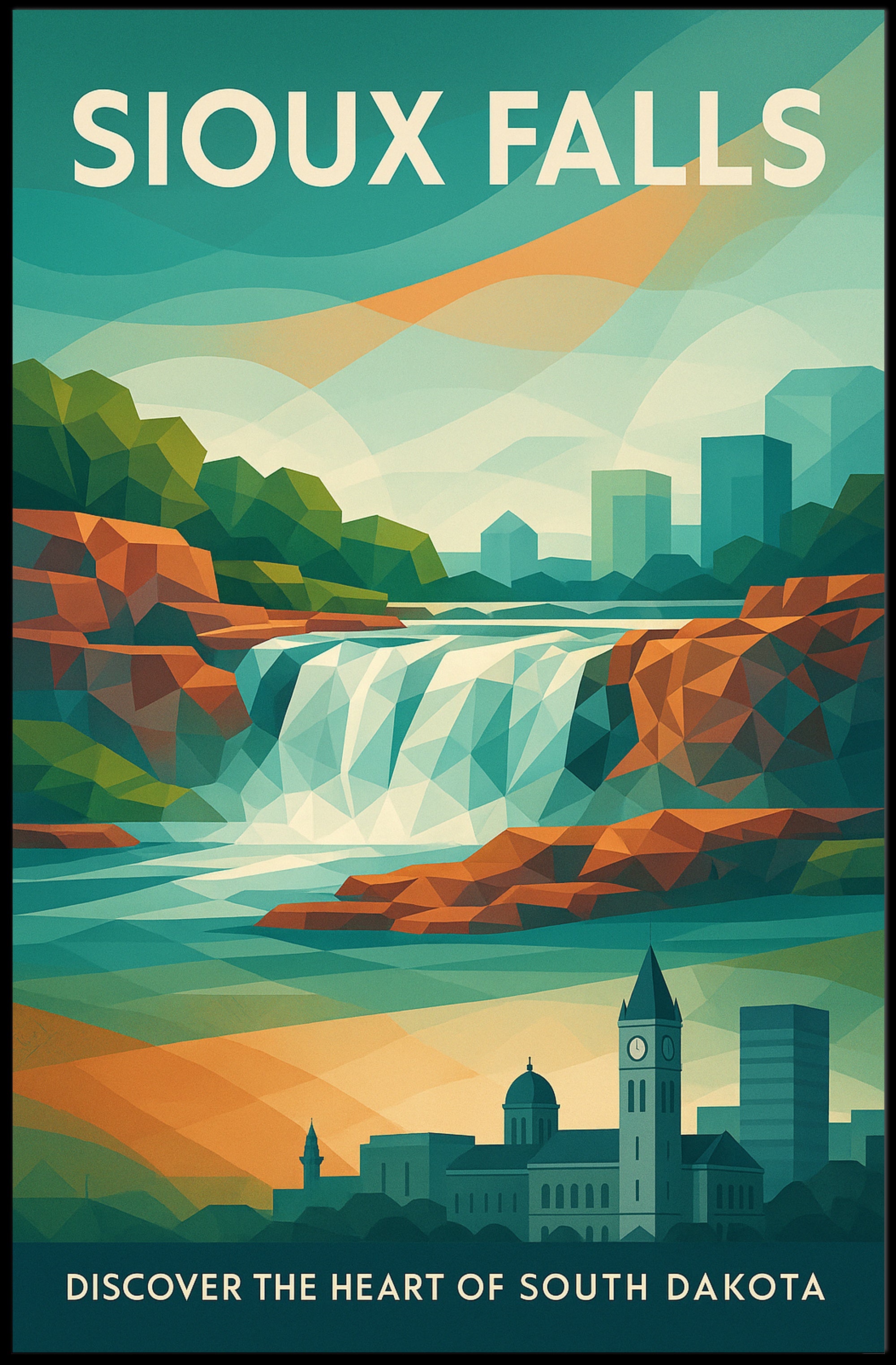 Discover Sioux Falls Wall Art Print