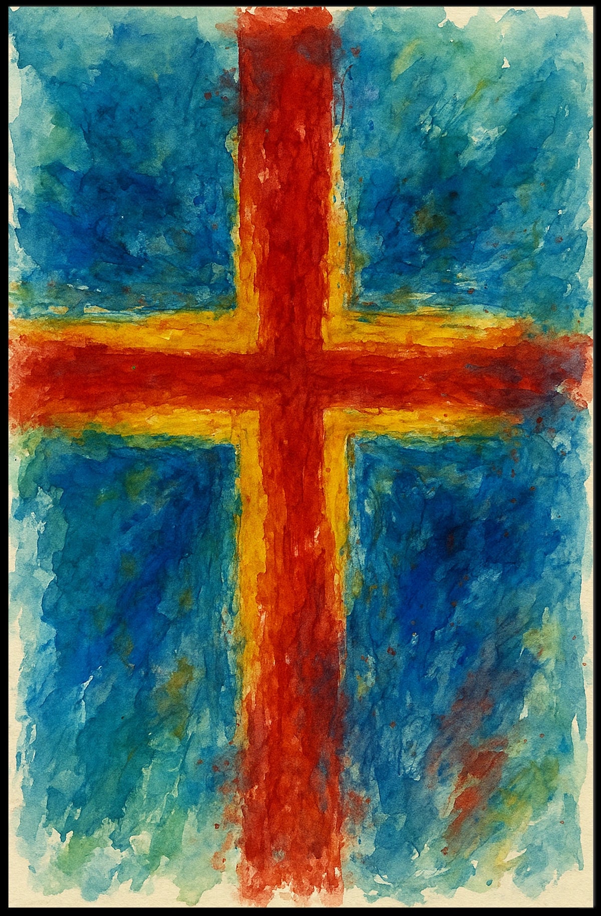 Vibrant Cross Abstract Abstract Poster
