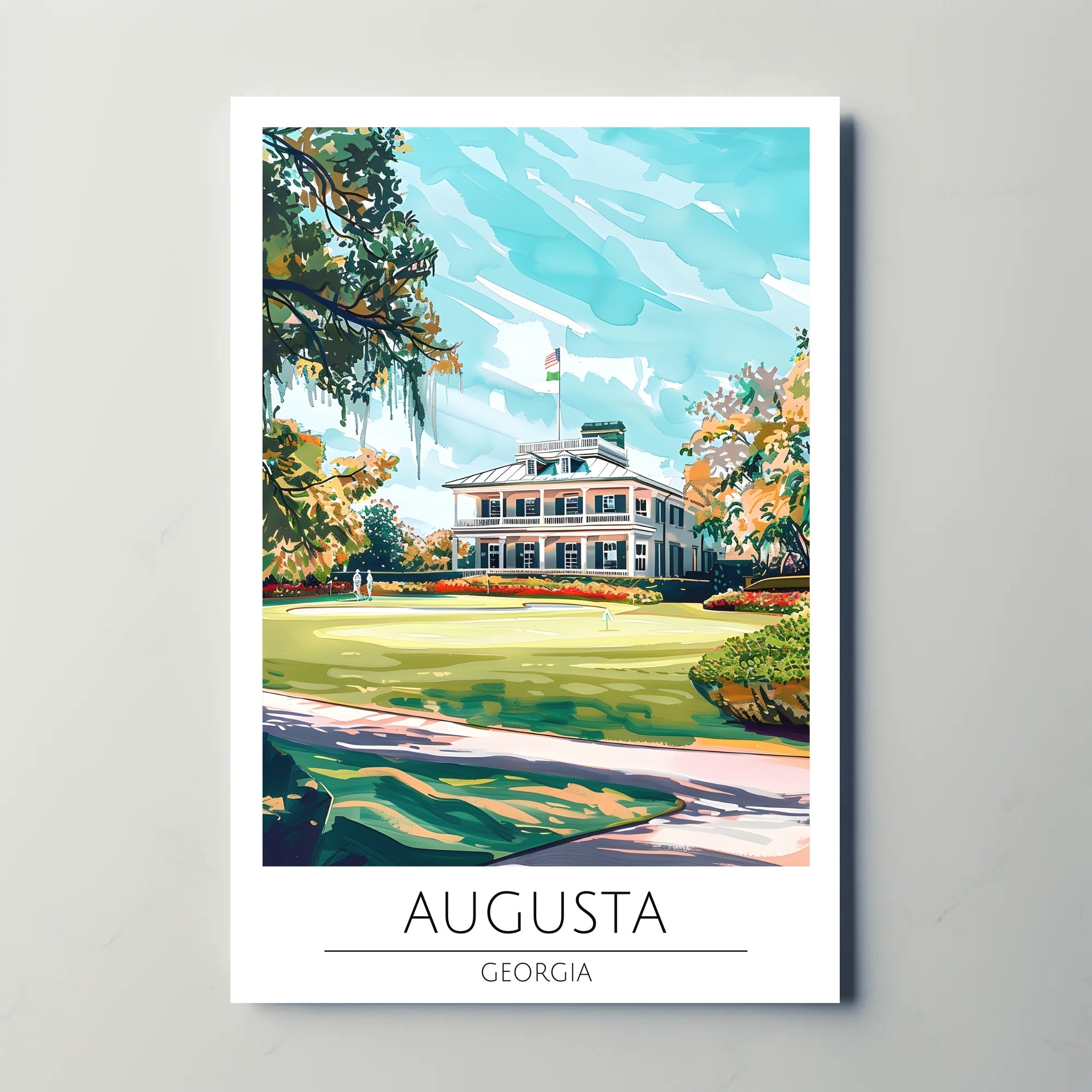 Augusta Georgia Clubhouse Golf Scenic Sports Poster