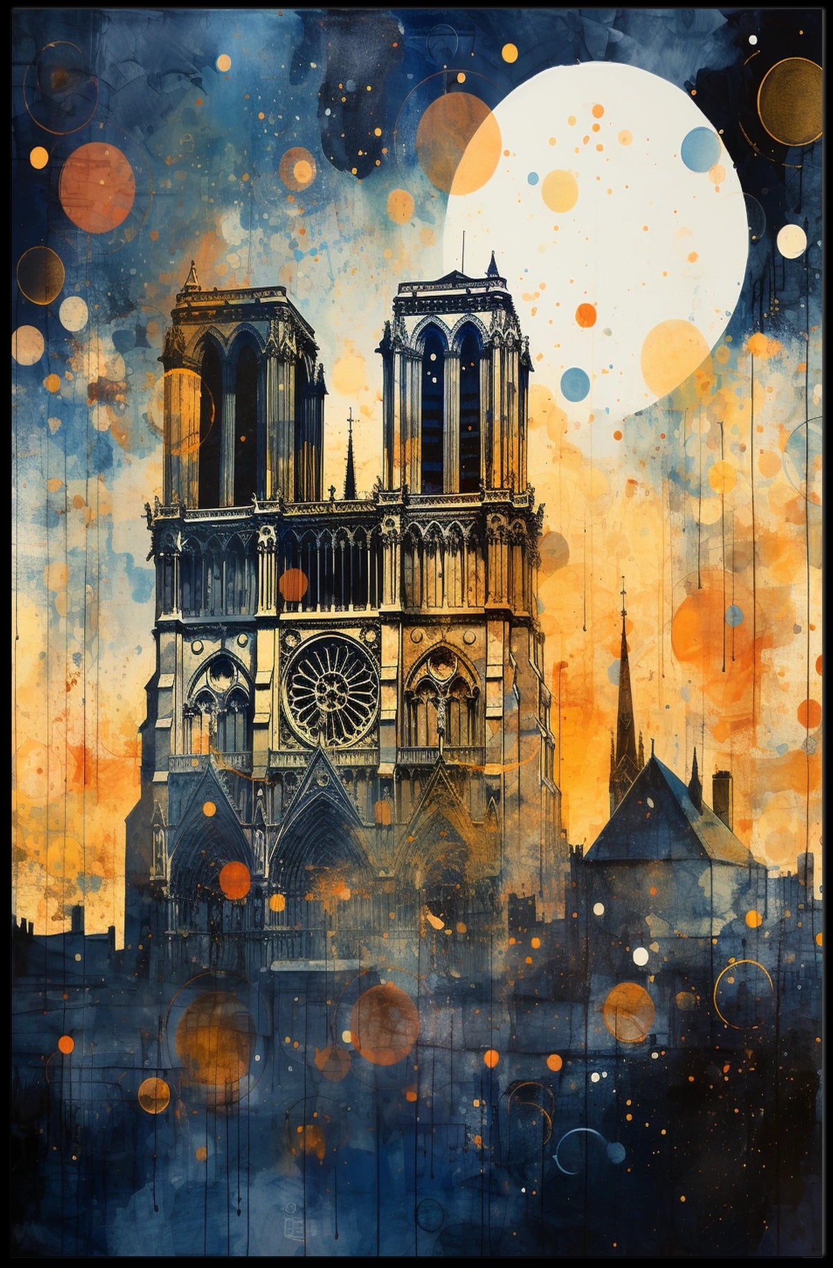 Notre-Dame Surreal Dreamscape Abstract or Artistic Poster