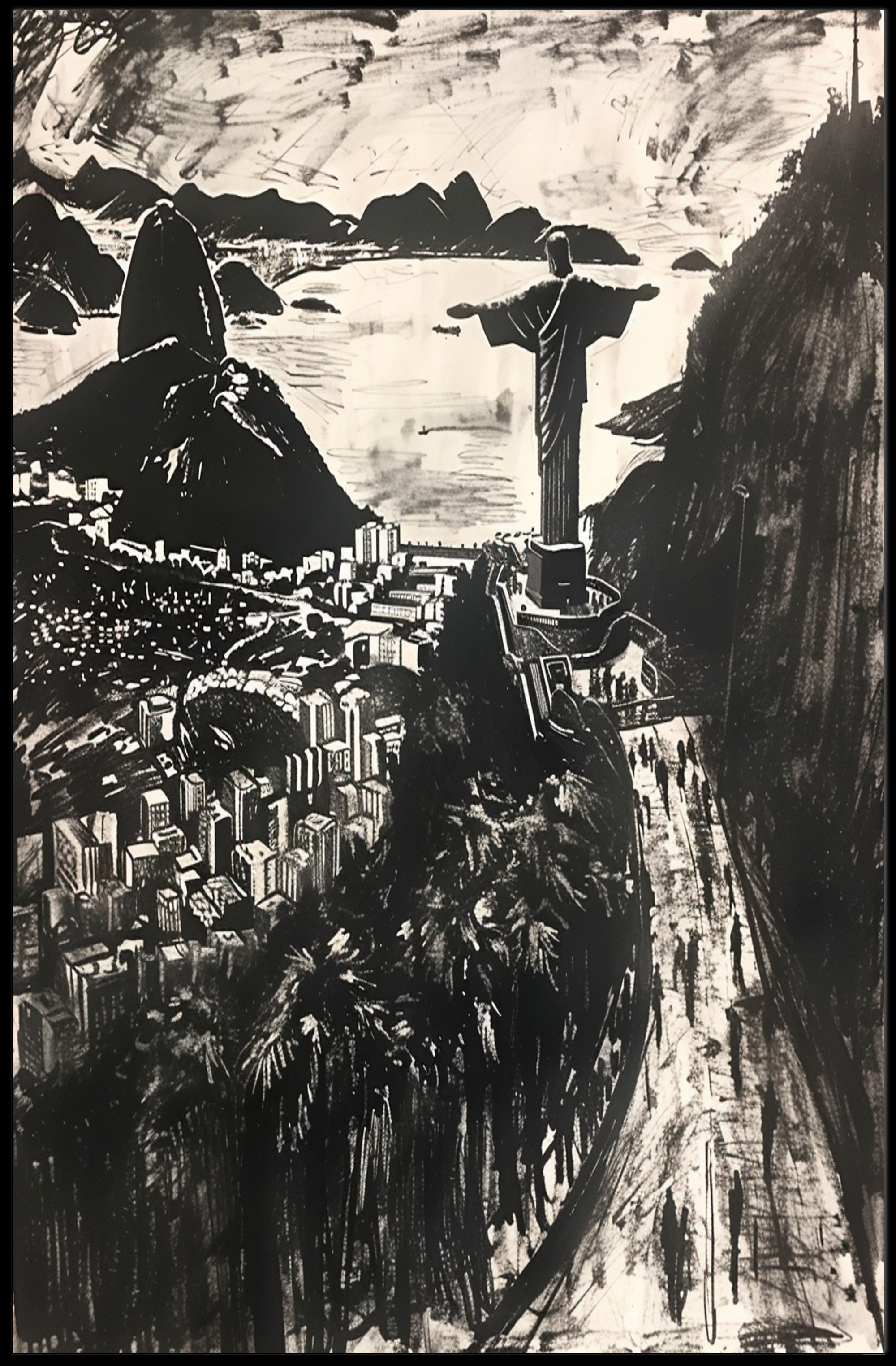 Rio De Janeiro Artistic Cityscape Poster