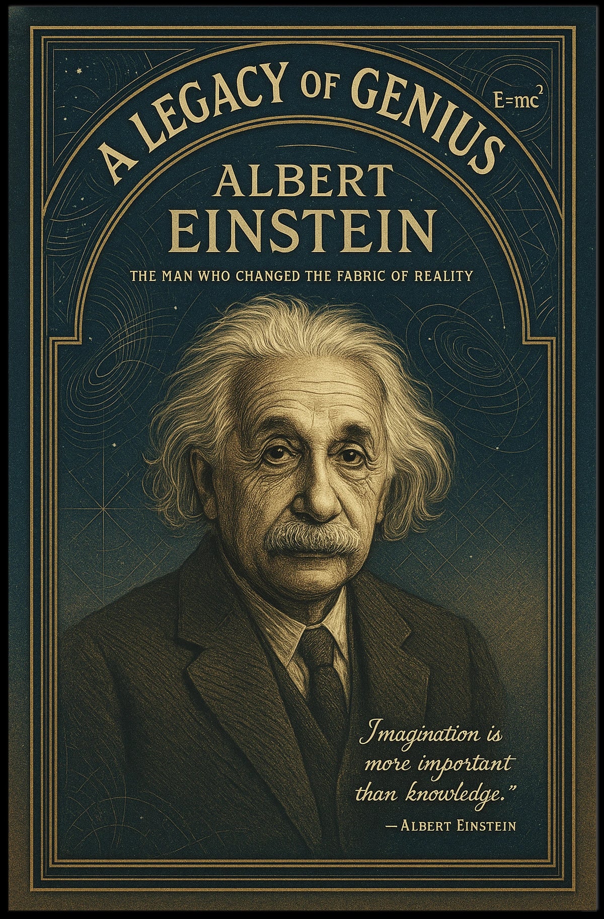 Albert Einstein Vintage Inspirational Science Poster