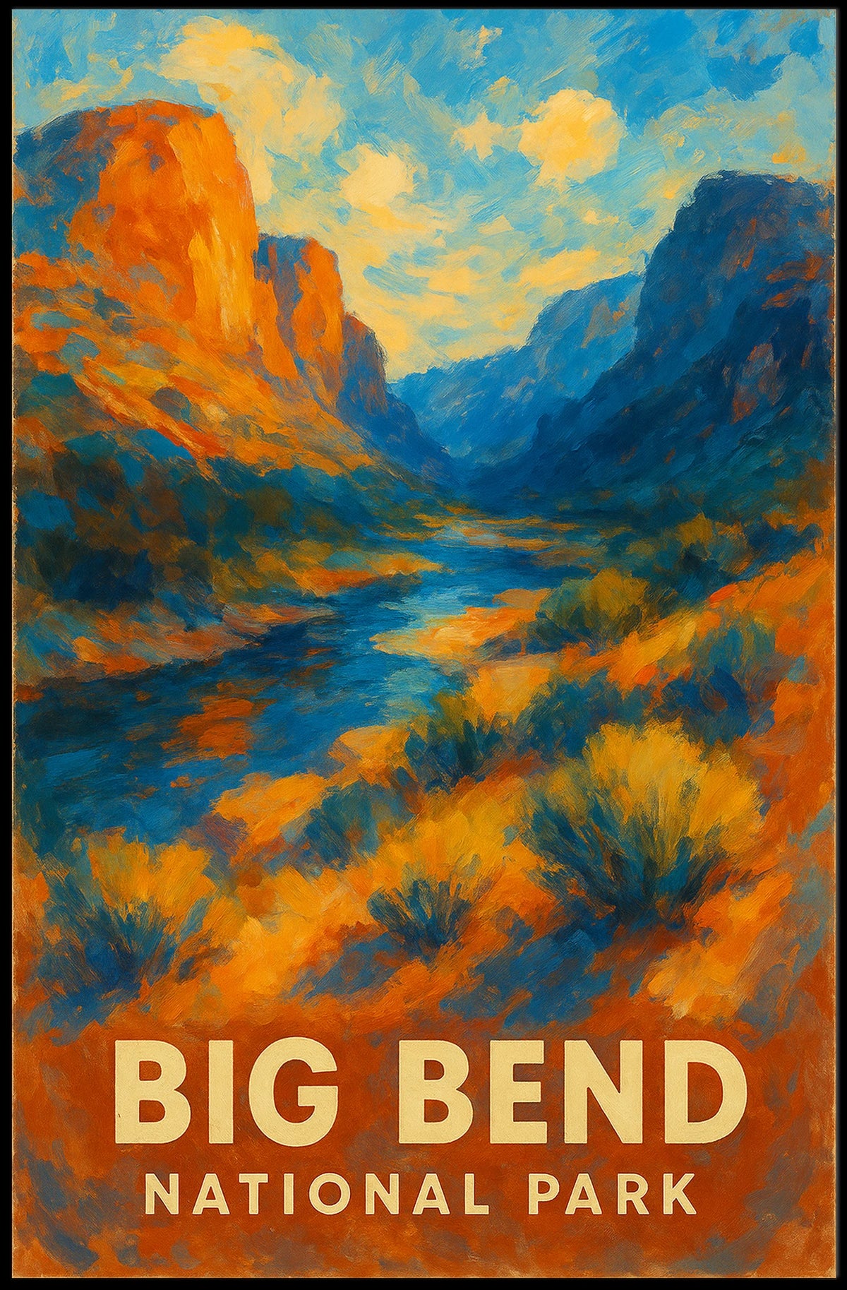 Big Bend National Park Poster Southwest Landscape Wall Art