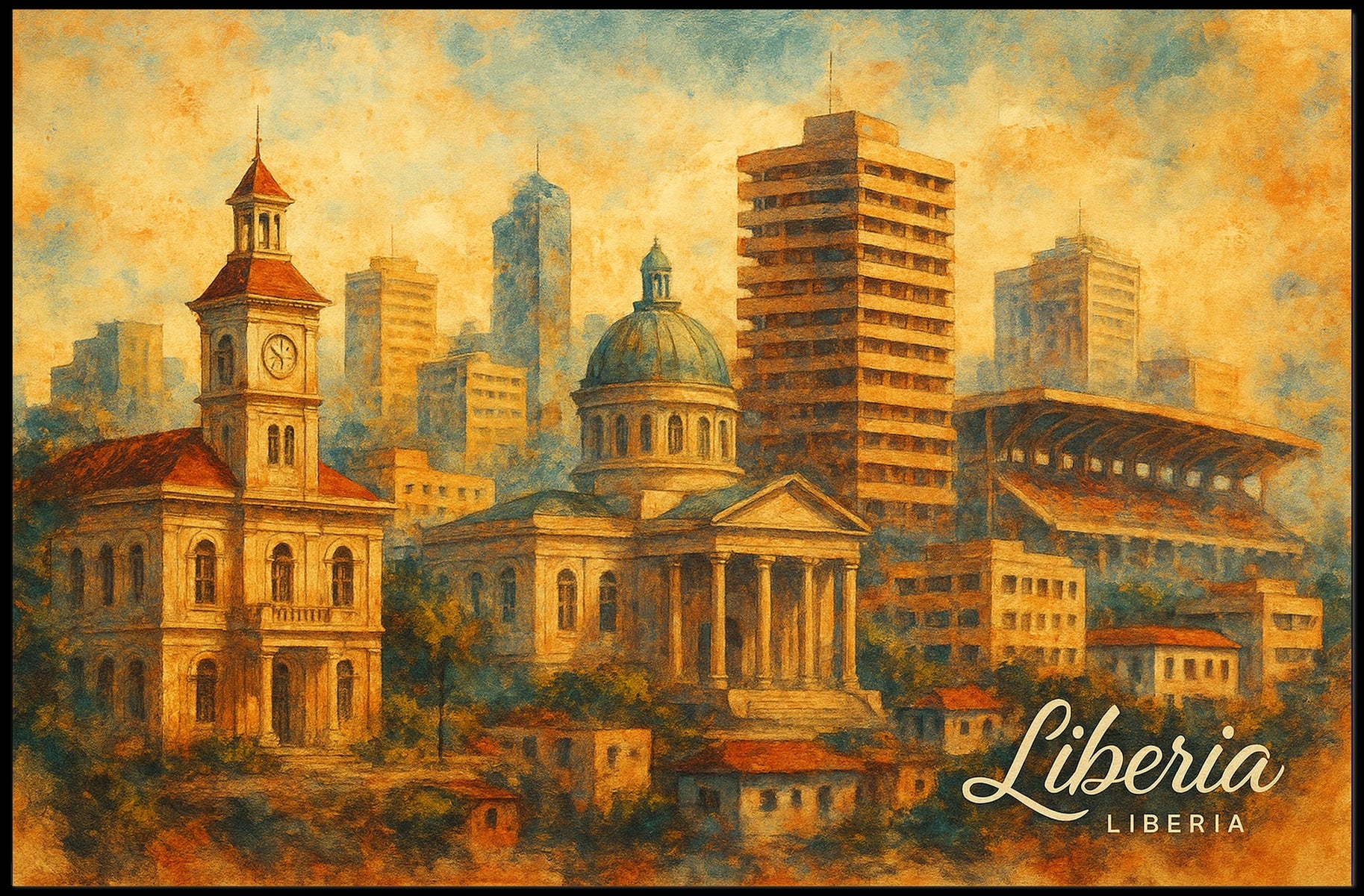 Liberia Cityscape Poster
