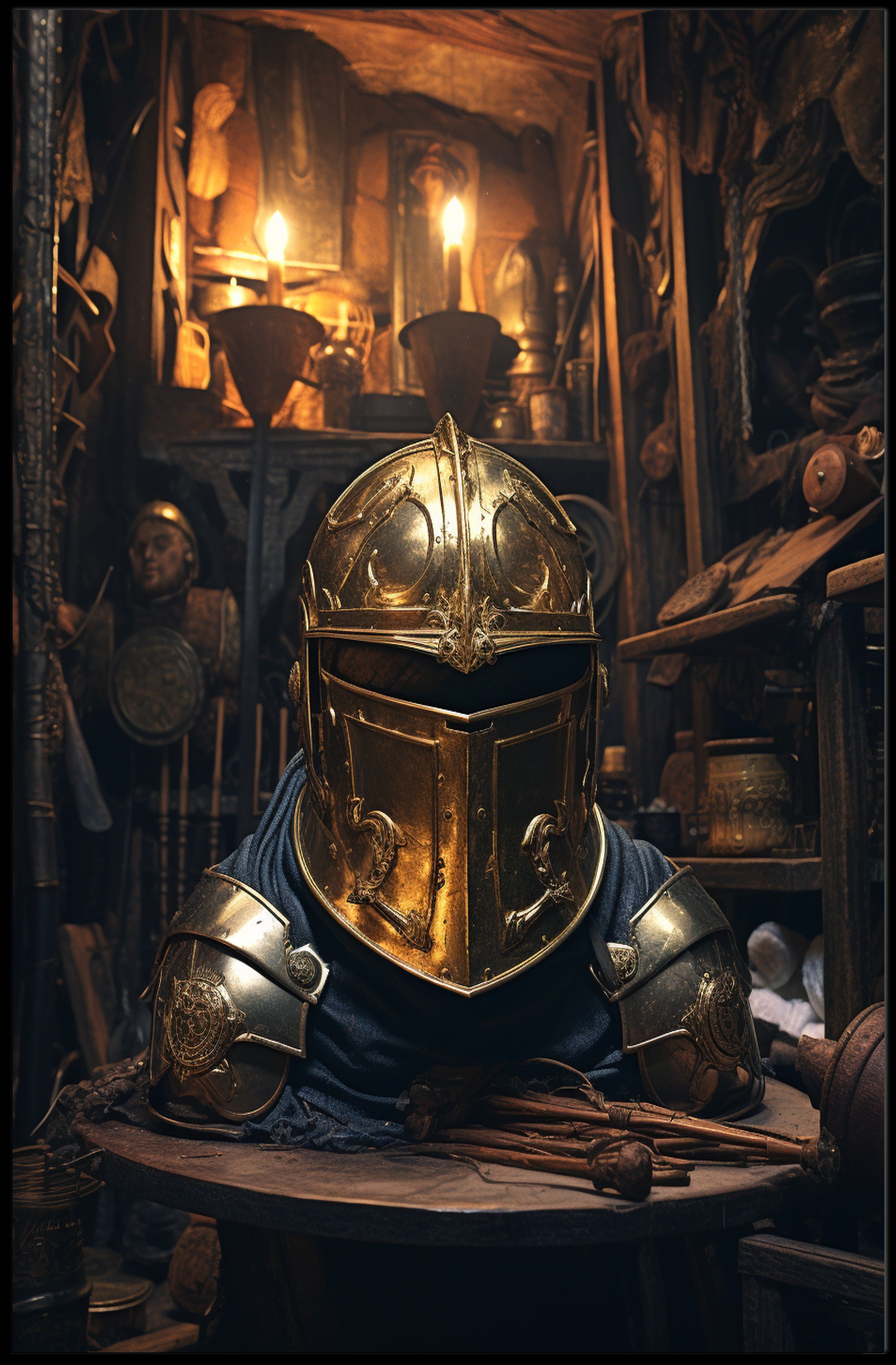 The Golden KnightS Helm Poster