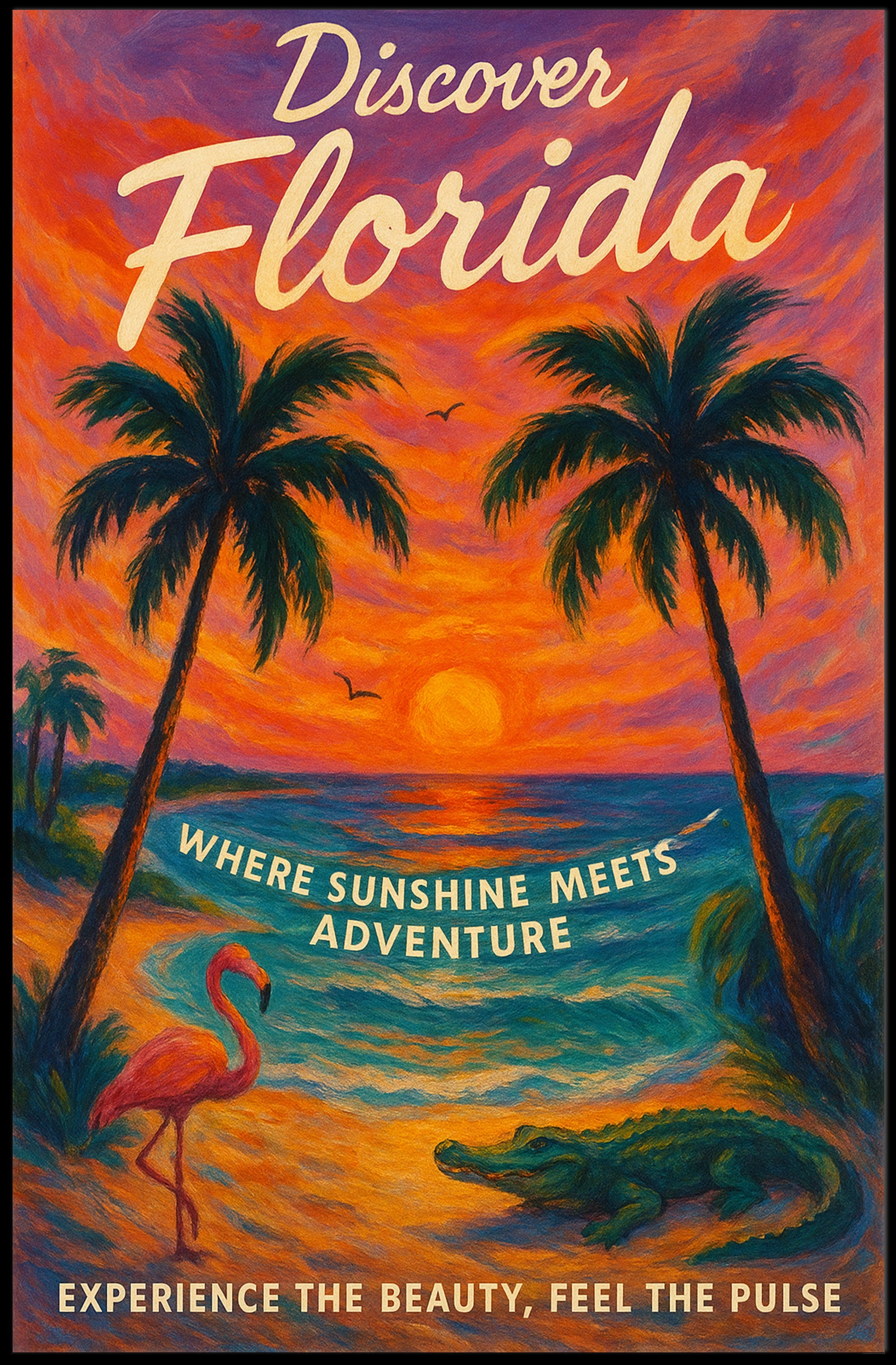 Florida Tropical Adventure at Sunset Travel Poster