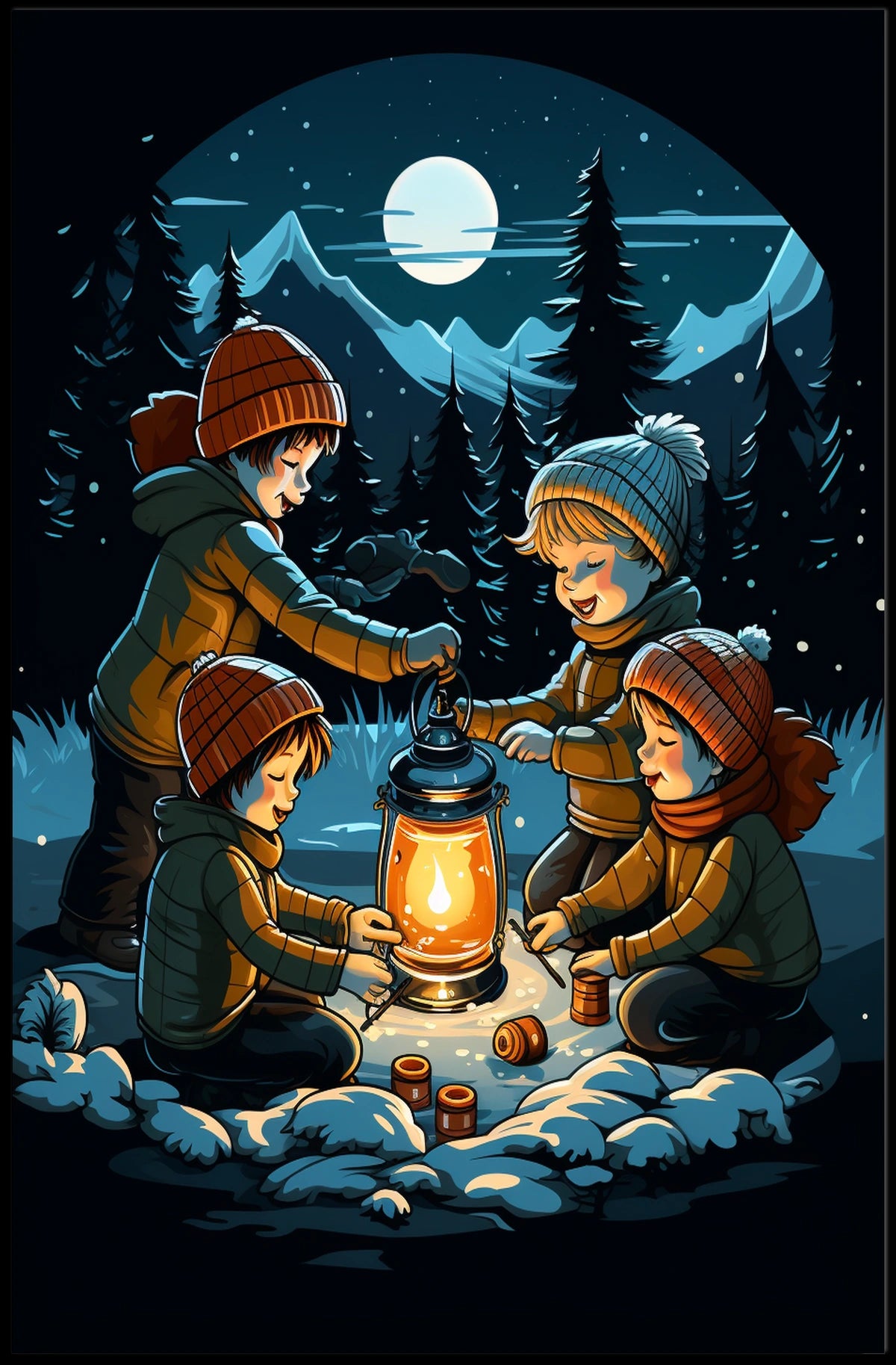 Winter Night Adventure Poster