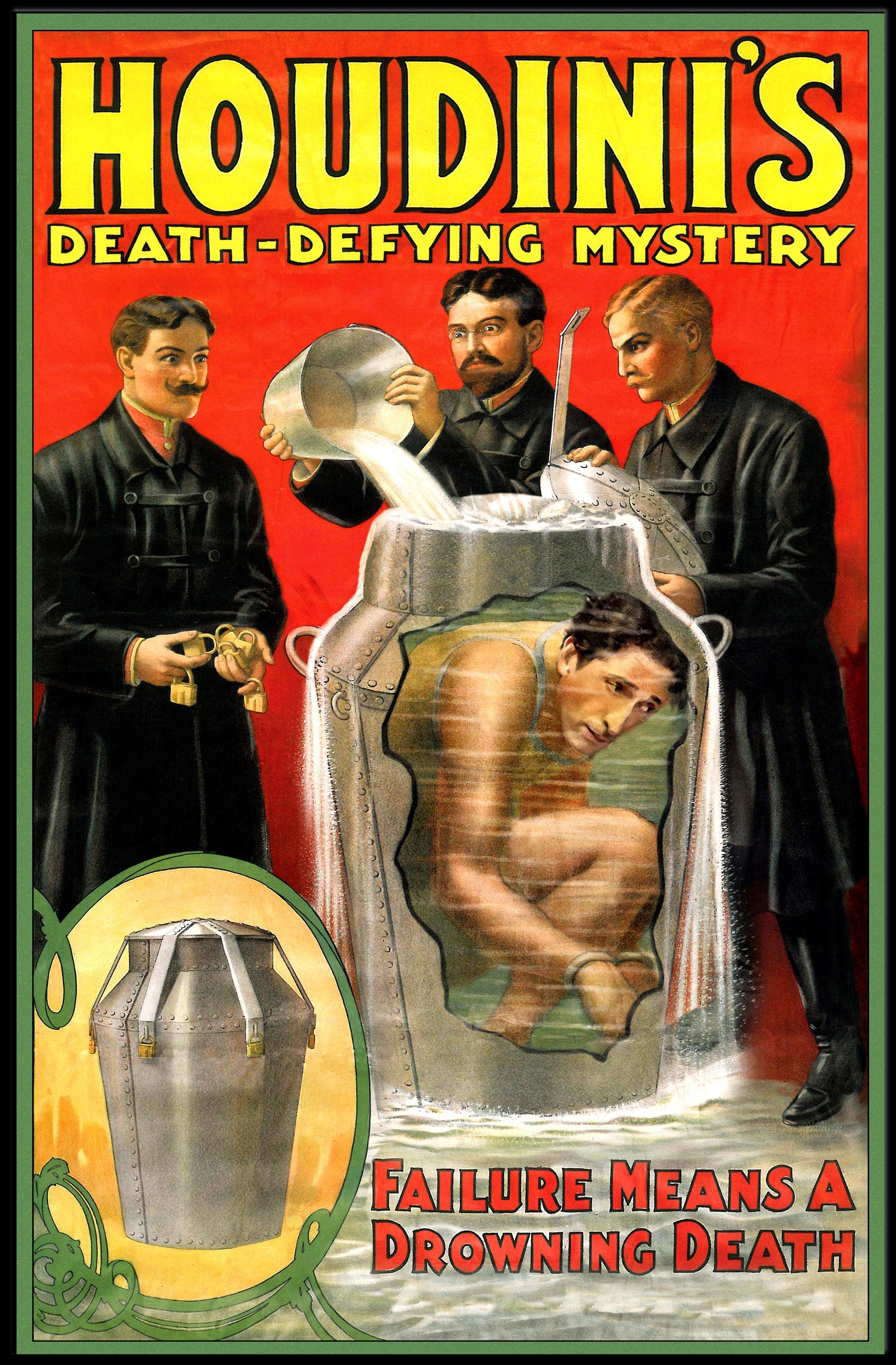 Houdini's Astonishing Escape Act Vintage Cultural Poster