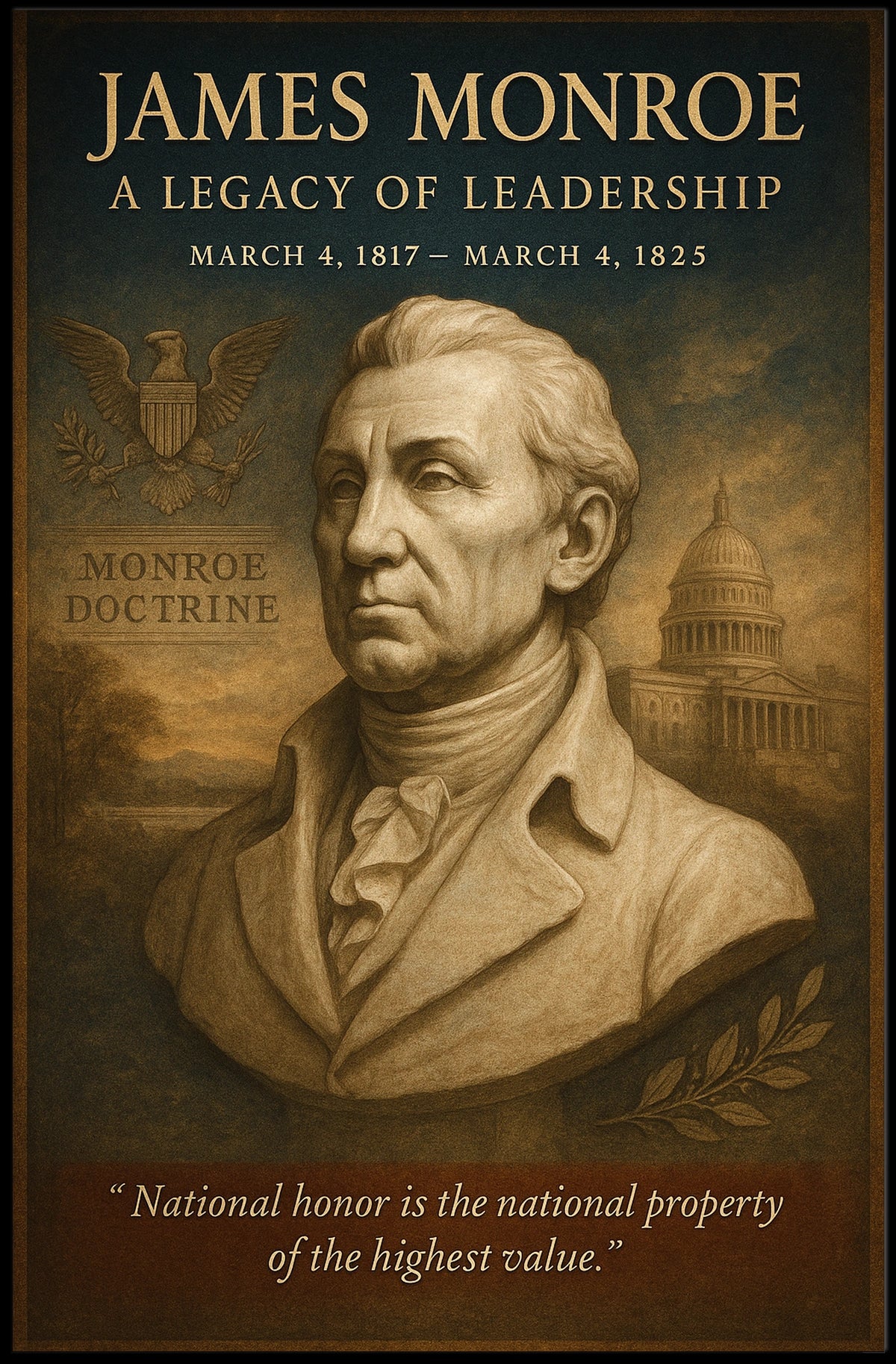 James Monroe A Legacy of Leadership Poster