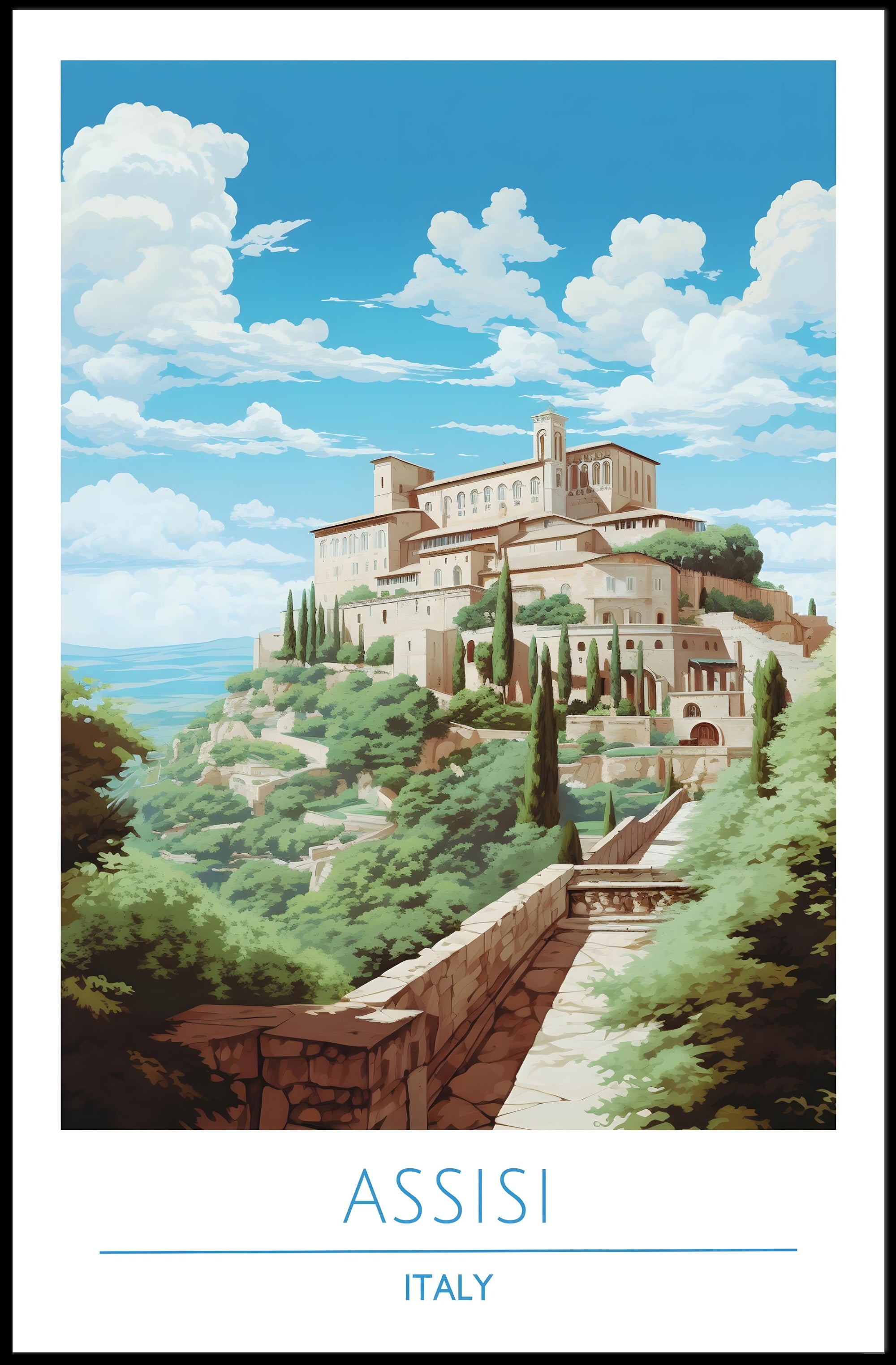 Assisi: A Serene Italian Landscape Poster