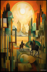 Surreal Journey Through Geometric Landscapes Poster