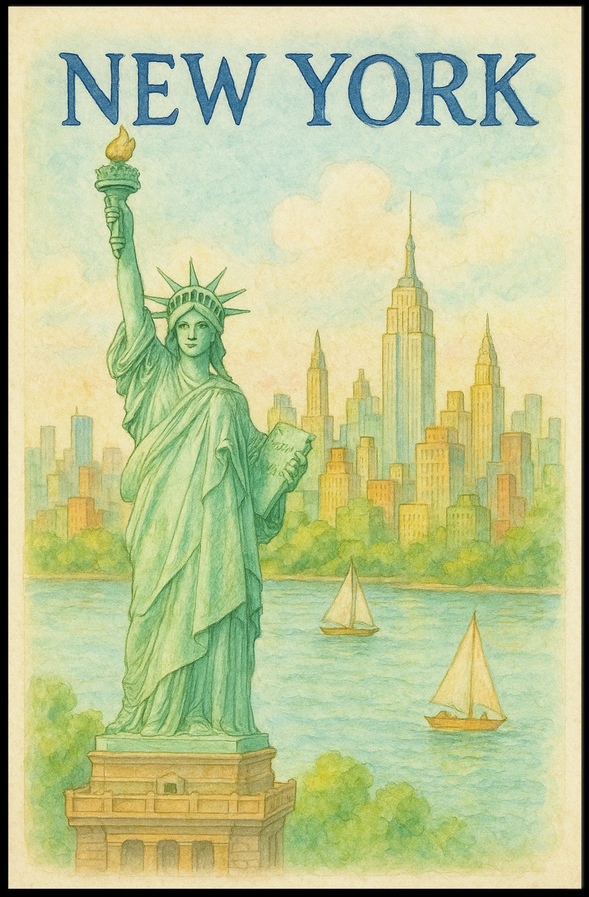 New York Iconic Cityscape Poster