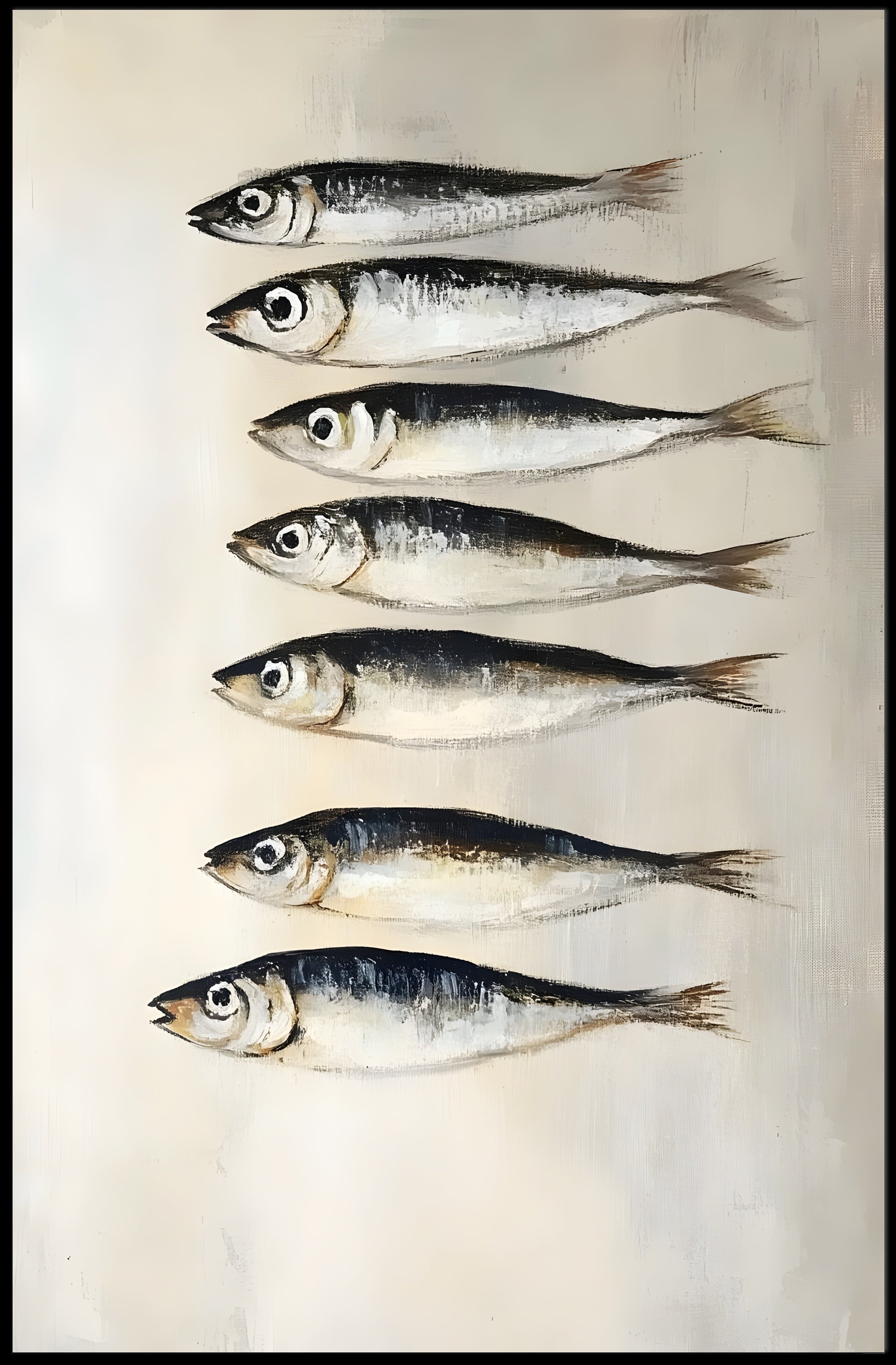 School Of Fish Poster Minimalist Coastal Wall Art