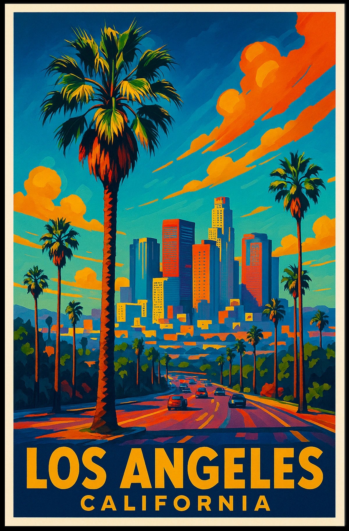 Los Angeles California Pop Wall Art Poster