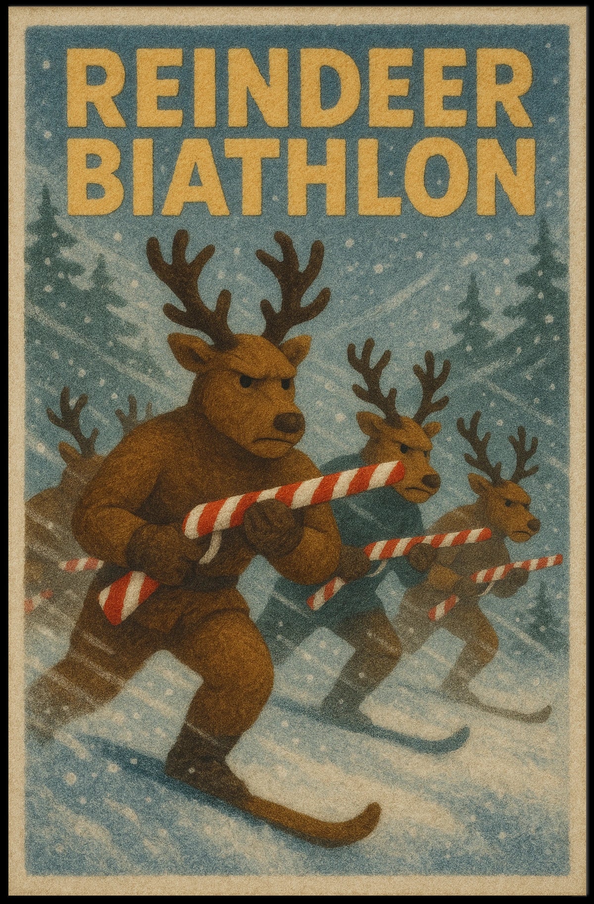 Reindeer Biathlon Poster
