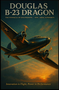 Vintage Douglas B-23 Dragon Aircraft Poster