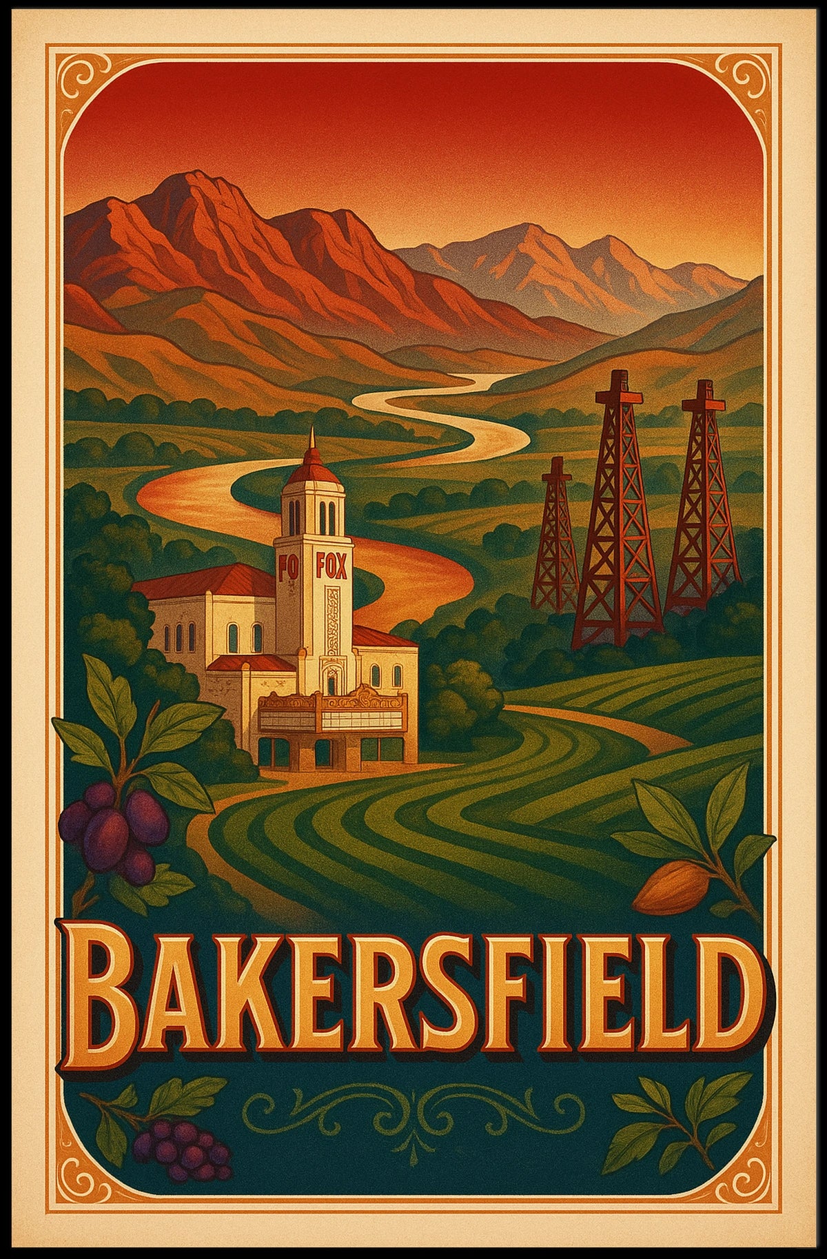 Bakersfield Landscape Poster